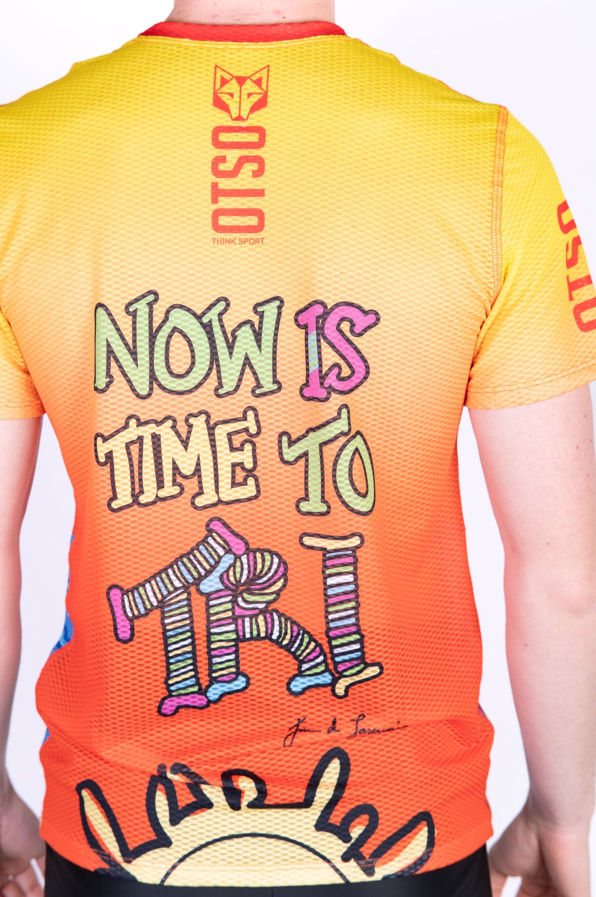 OTSO Herren Kurzarm-Funktionsshirt - Time to Tri Swim – Produktansicht 9