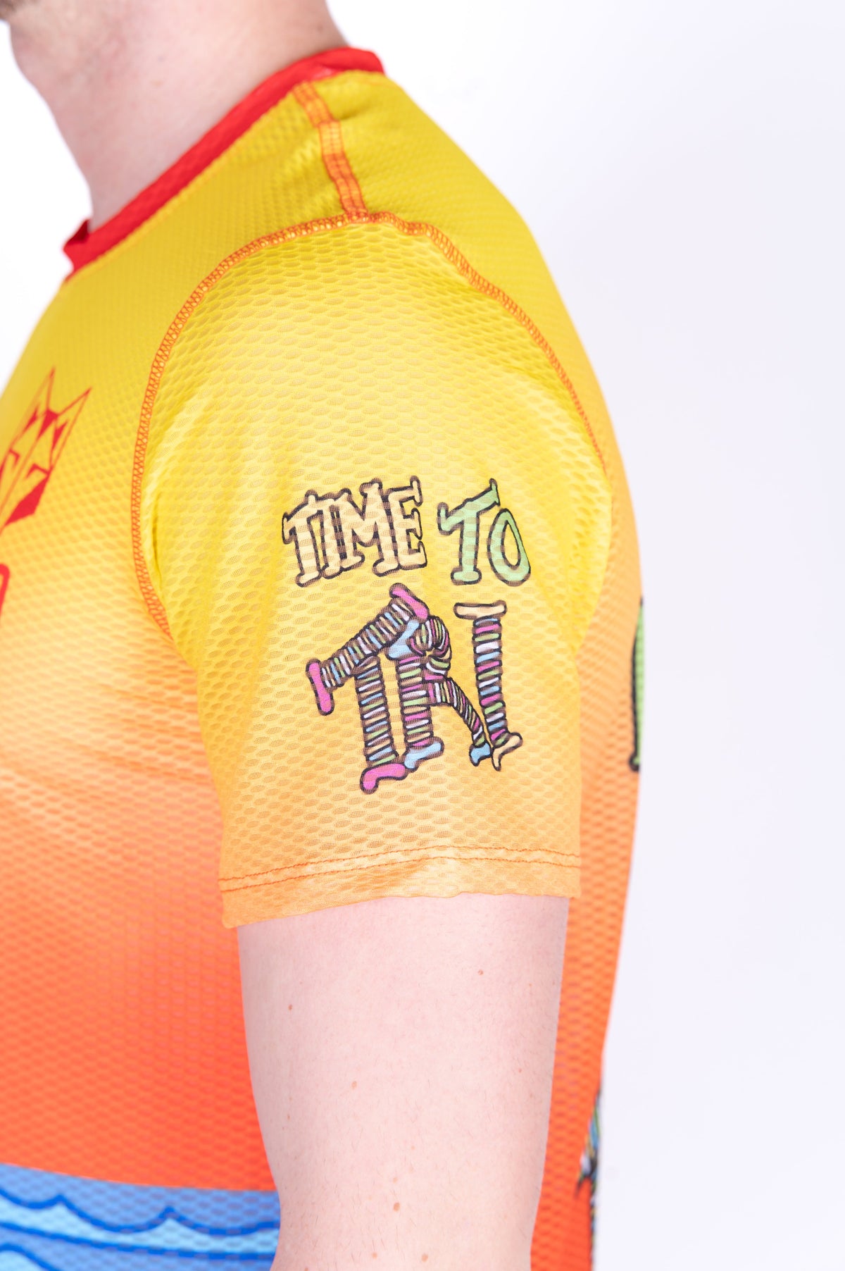 OTSO Herren Kurzarm-Funktionsshirt - Time to Tri Swim – Produktansicht 12