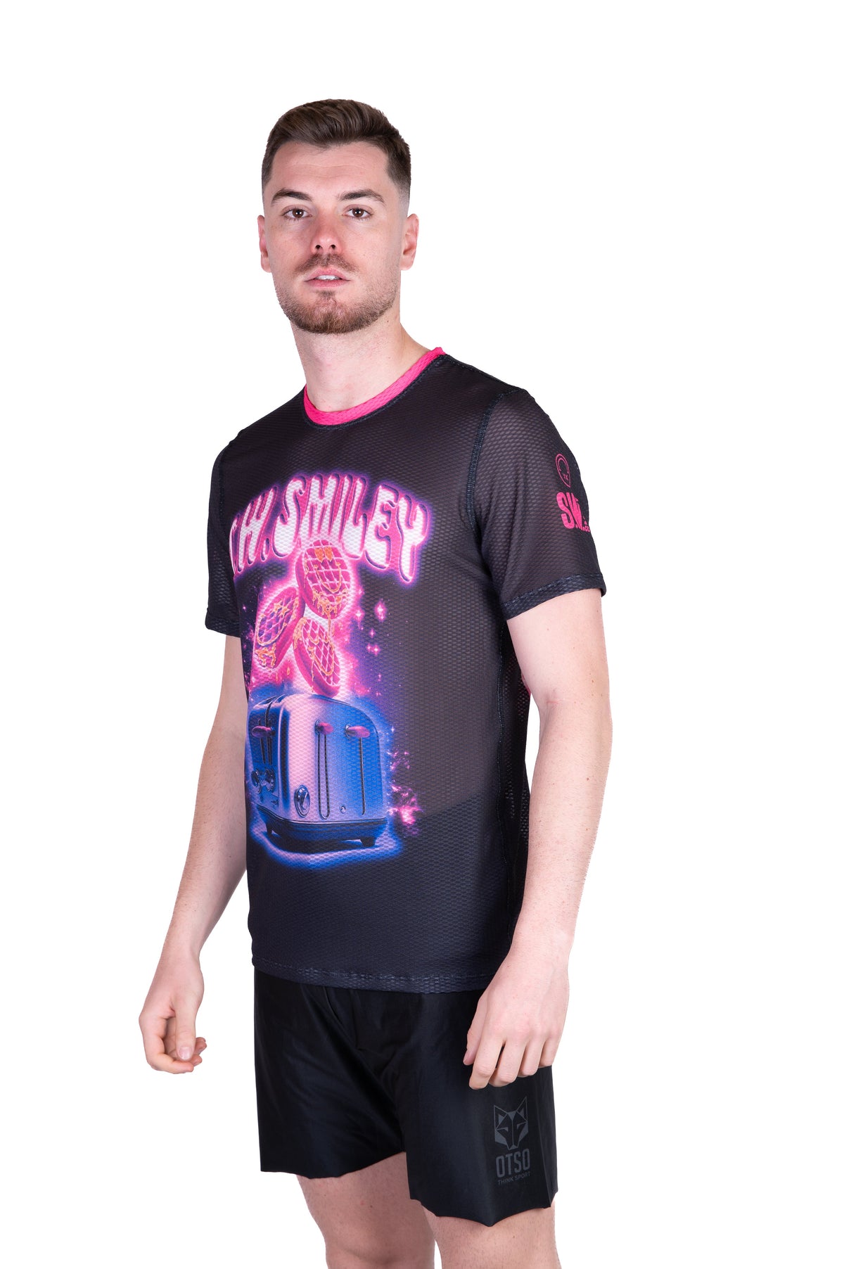 OTSO Herren Kurzarm-Funktionsshirt - S.W.Smiley Concrete Canvas Toaster – Produktansicht 4