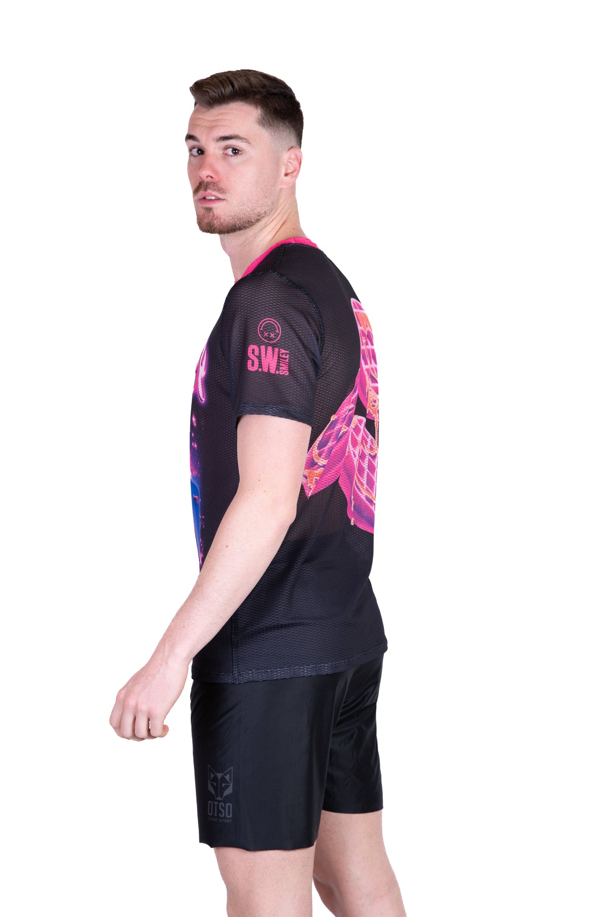 OTSO Herren Kurzarm-Funktionsshirt - S.W.Smiley Concrete Canvas Toaster – Produktansicht 6