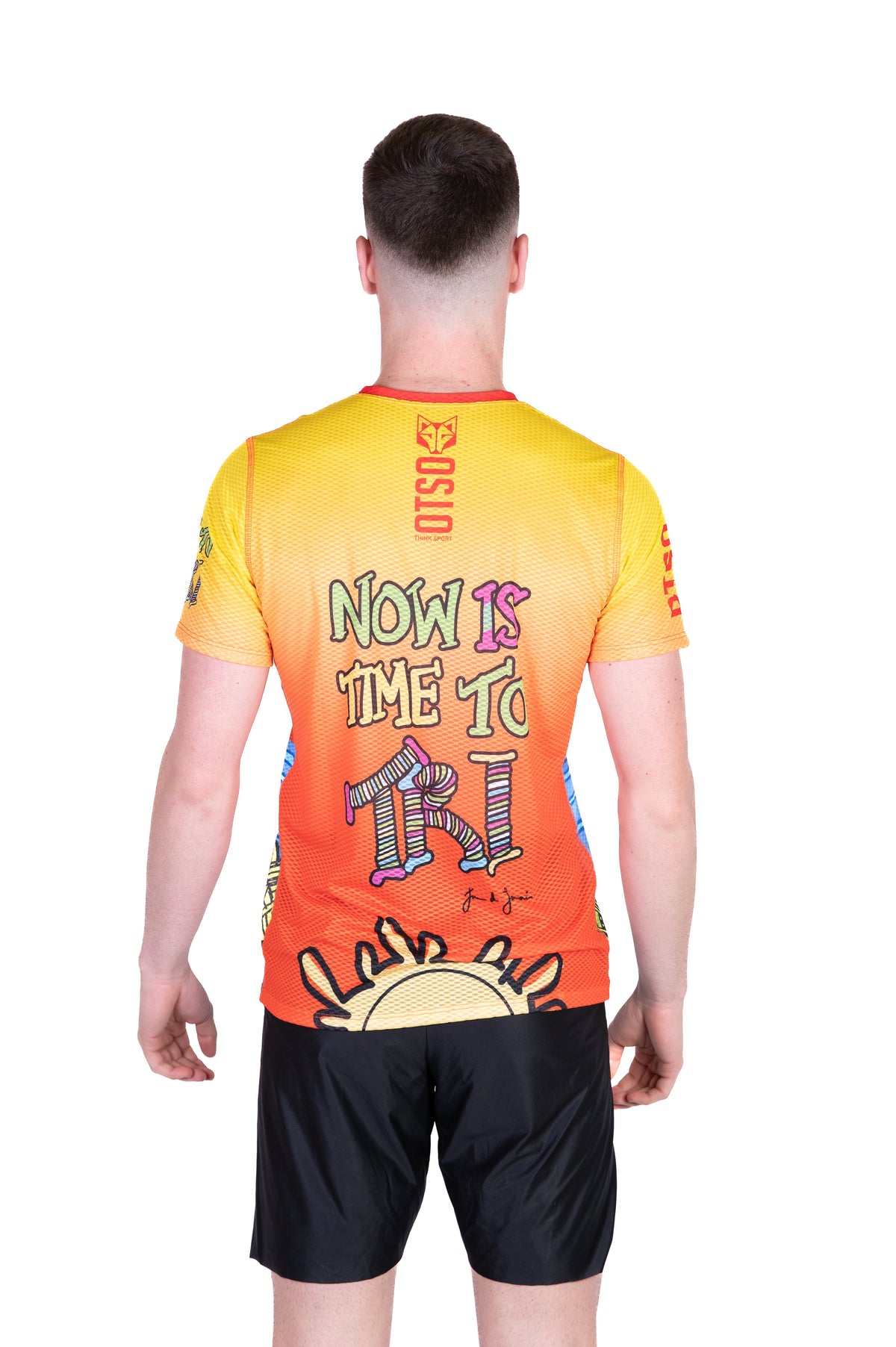 OTSO Herren Kurzarm-Funktionsshirt - Time to Tri Bike – Produktansicht 7