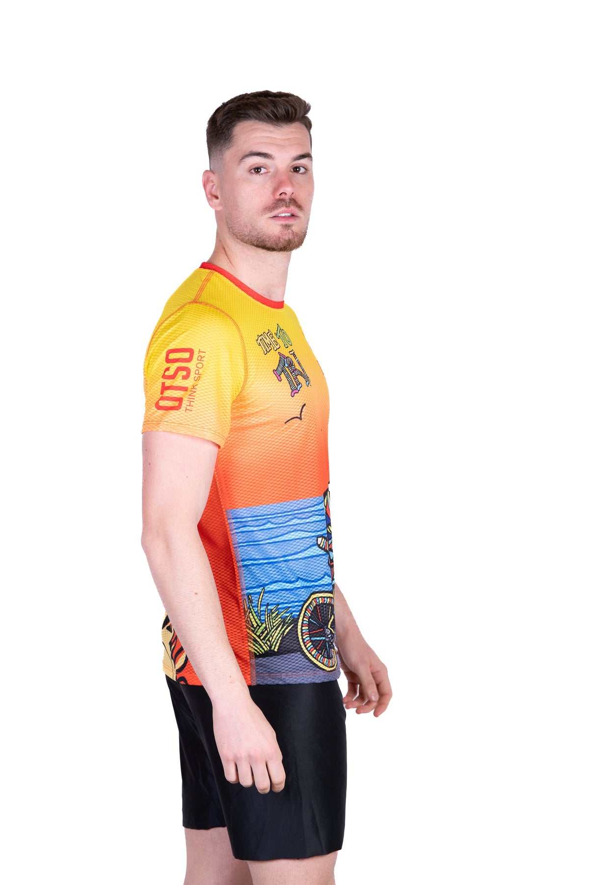 OTSO Herren Kurzarm-Funktionsshirt - Time to Tri Bike – Produktansicht 5