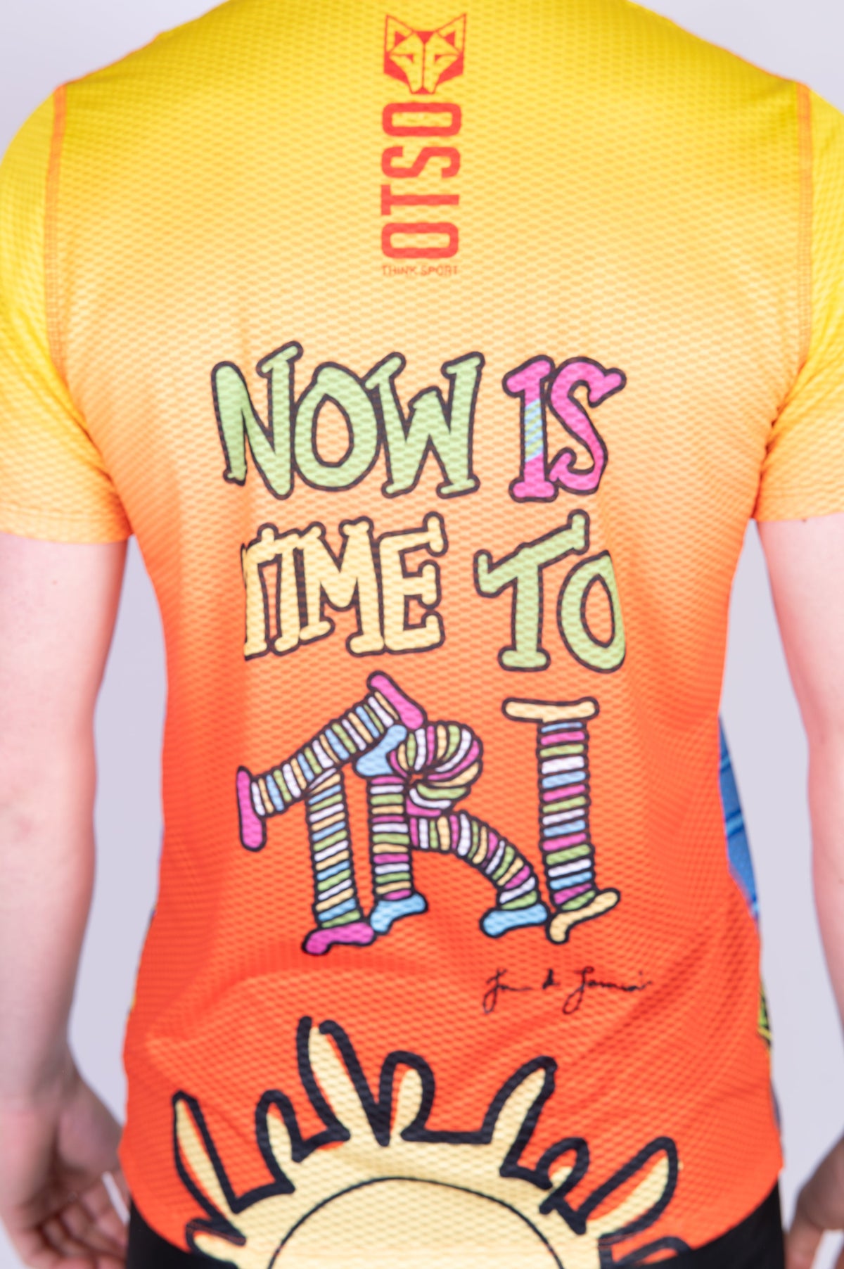 OTSO Herren Kurzarm-Funktionsshirt - Time to Tri Bike – Produktansicht 9