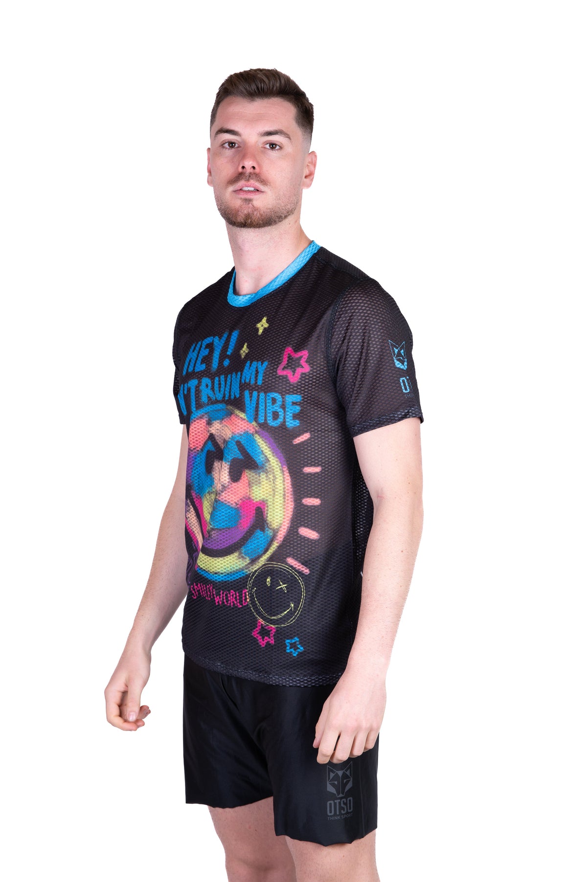 OTSO Herren Kurzarm-Funktionsshirt - S.W.Smiley Festival – Produktansicht 4