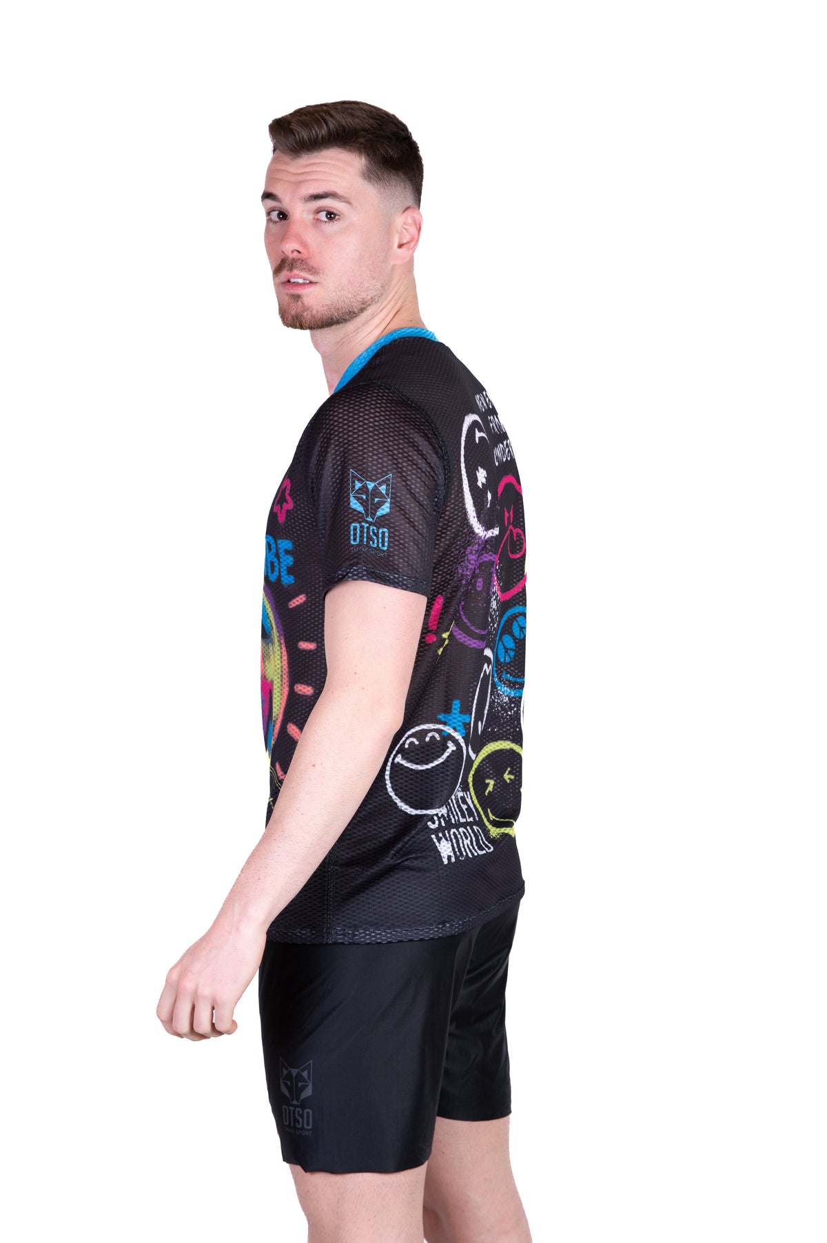 OTSO Herren Kurzarm-Funktionsshirt - S.W.Smiley Festival – Produktansicht 6