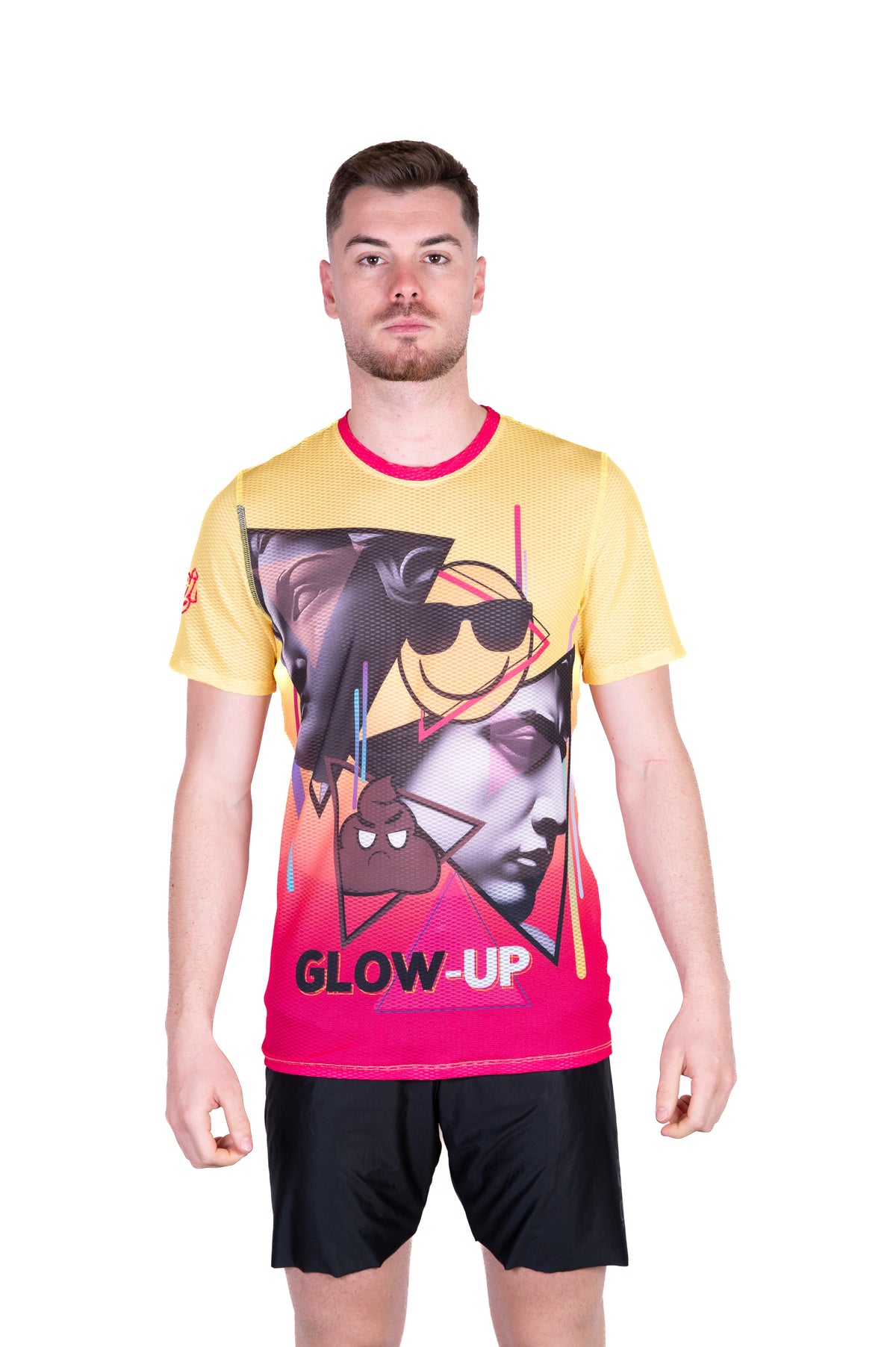 OTSO Herren Kurzarm-Funktionsshirt - Emoji Glow-Up – Produktansicht 3