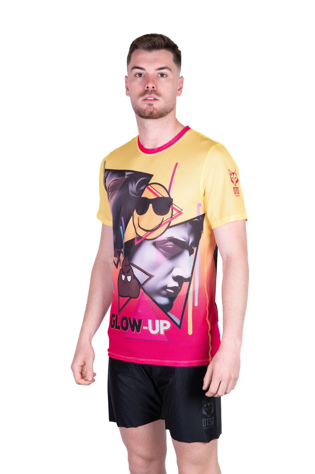 OTSO Herren Kurzarm-Funktionsshirt - Emoji Glow-Up – Produktansicht 4