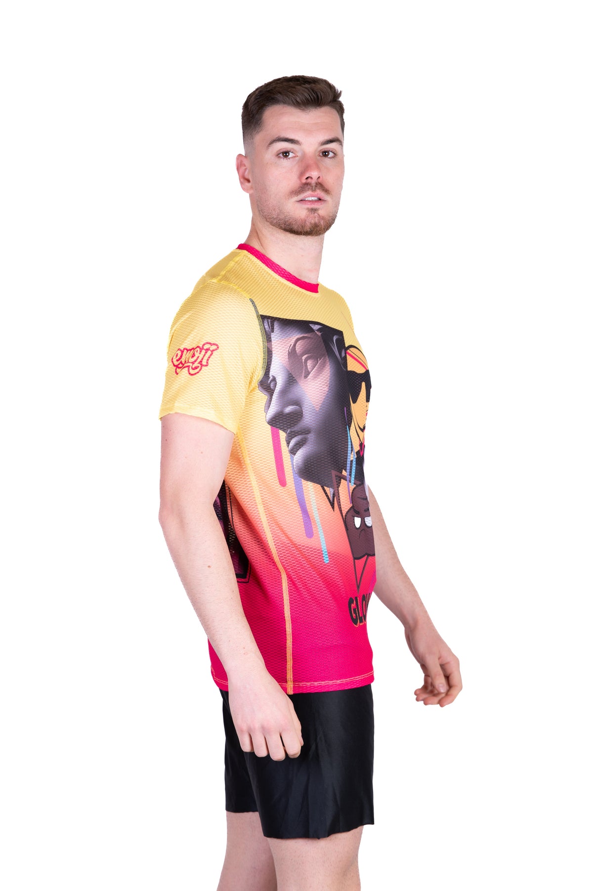 OTSO Herren Kurzarm-Funktionsshirt - Emoji Glow-Up – Produktansicht 5