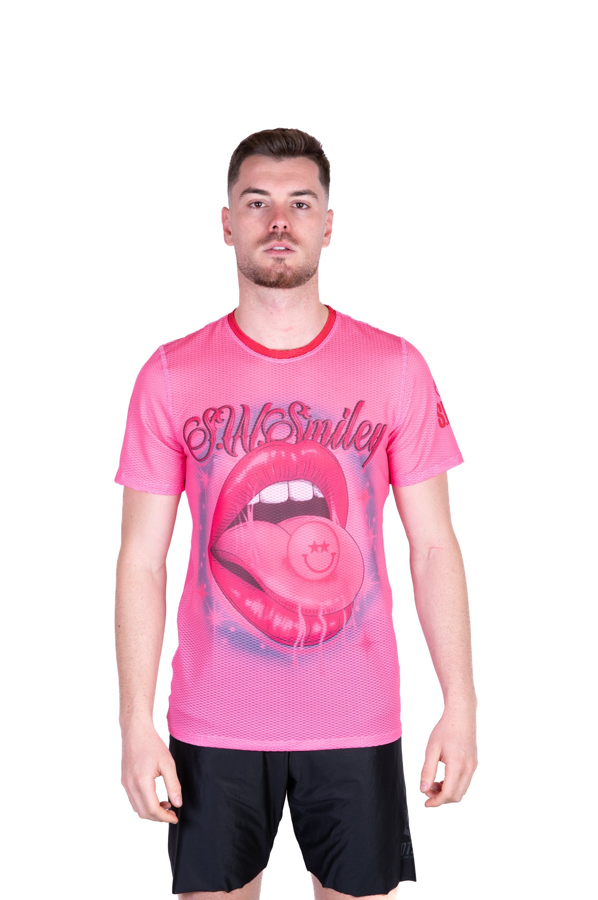 OTSO Herren Kurzarm-Funktionsshirt - S.W.Smiley Hella Good – Produktansicht 3