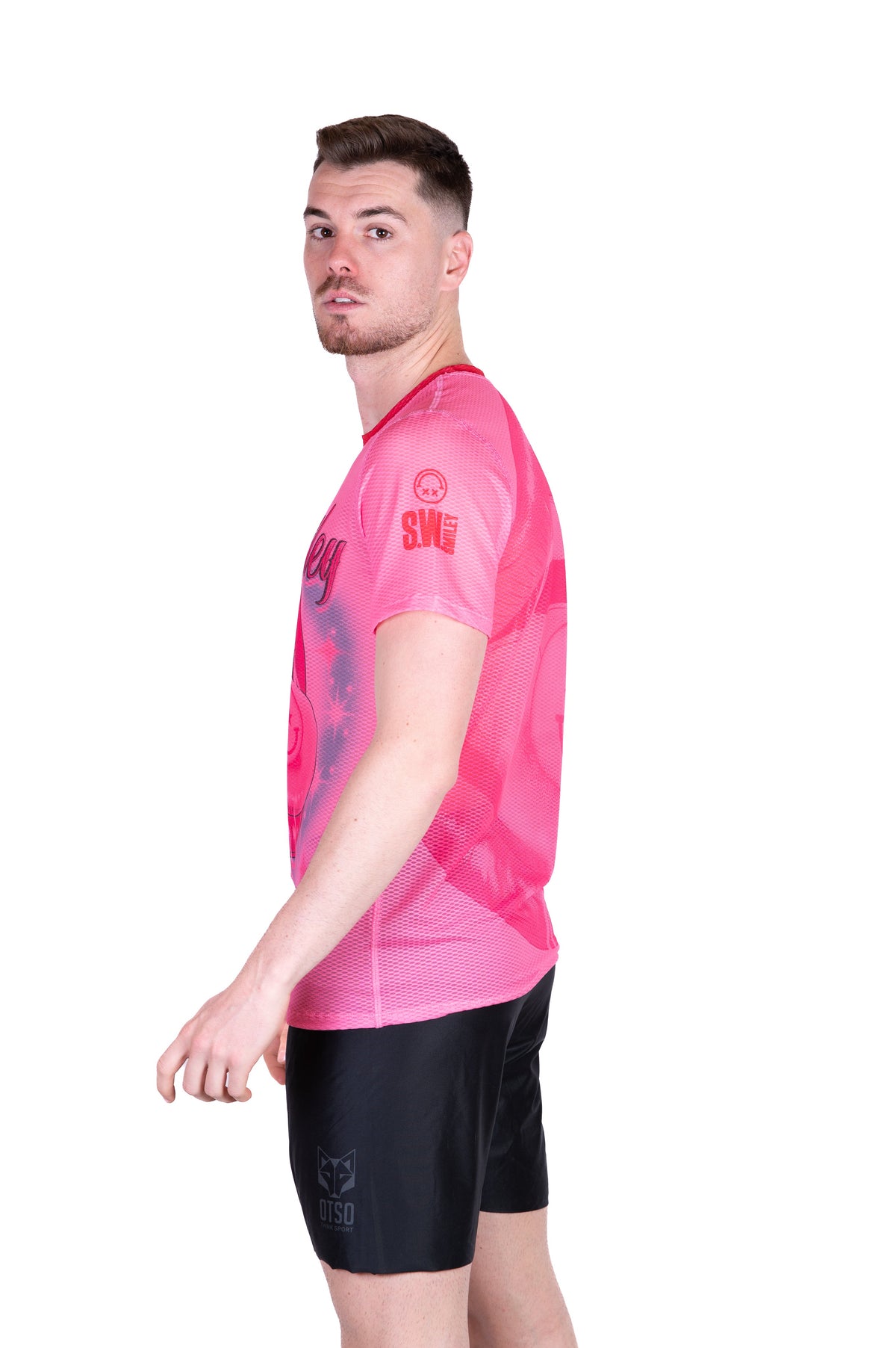 OTSO Herren Kurzarm-Funktionsshirt - S.W.Smiley Hella Good – Produktansicht 6