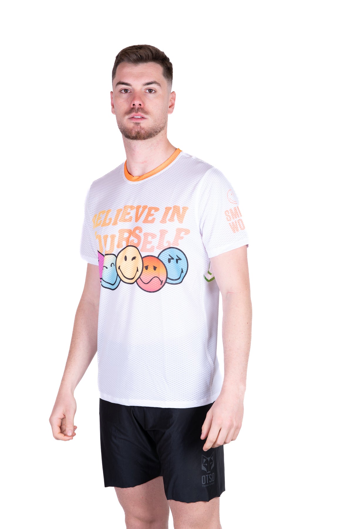 OTSO Herren Kurzarm-Funktionsshirt - S.W.Smiley Believe – Produktansicht 4
