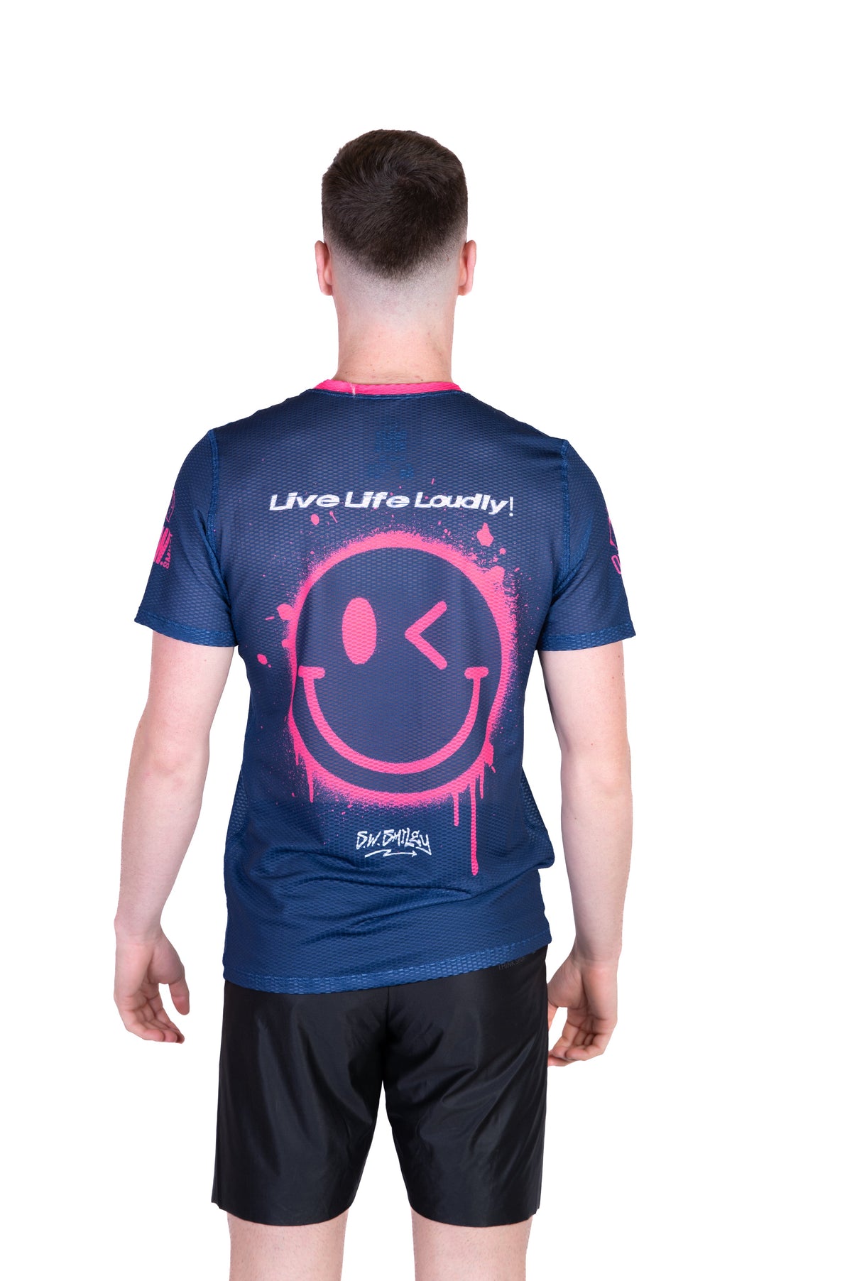 OTSO Herren Kurzarm-Funktionsshirt - S.W.Smiley Graffiti – Produktansicht 7