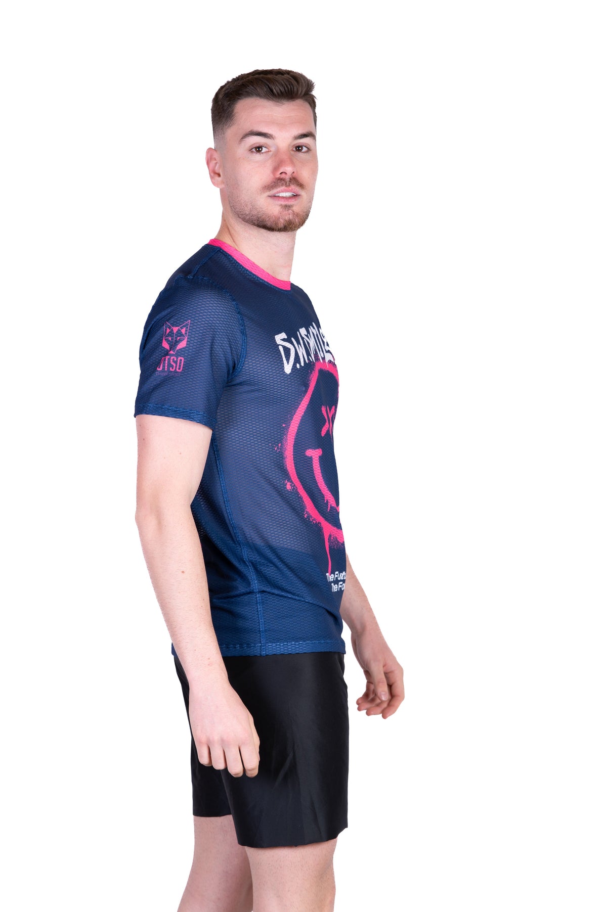 OTSO Herren Kurzarm-Funktionsshirt - S.W.Smiley Graffiti – Produktansicht 5
