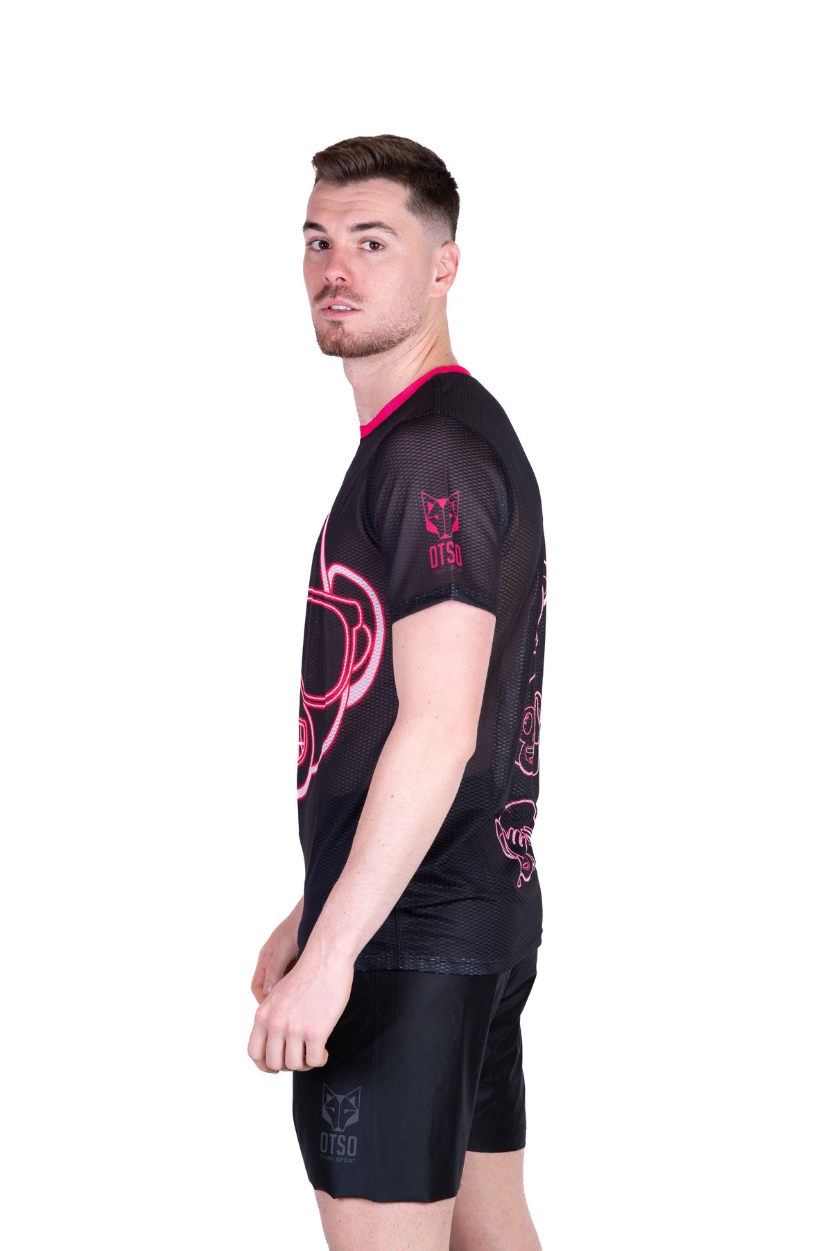 OTSO Herren Kurzarm-Funktionsshirt - Emoji Monkey Neon – Produktansicht 6