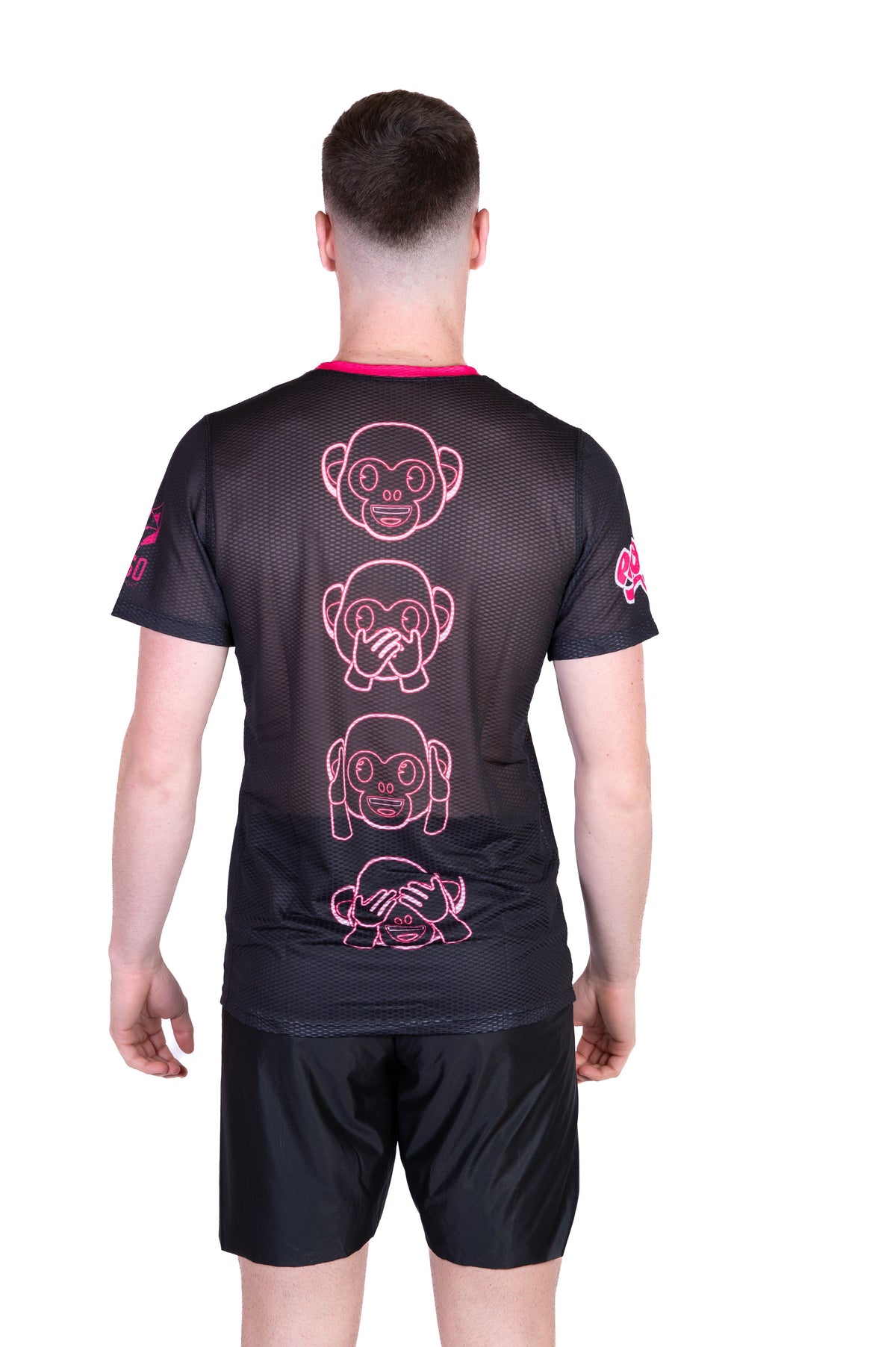 OTSO Herren Kurzarm-Funktionsshirt - Emoji Monkey Neon – Produktansicht 7