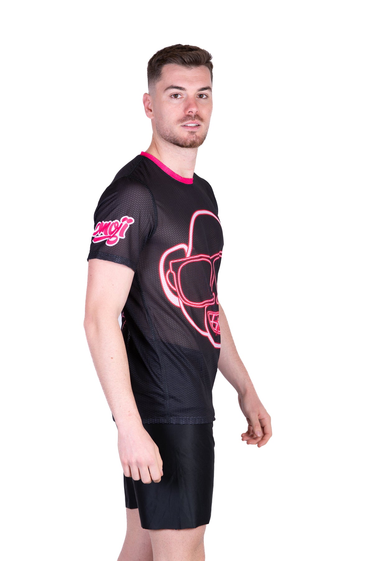 OTSO Herren Kurzarm-Funktionsshirt - Emoji Monkey Neon – Produktansicht 5