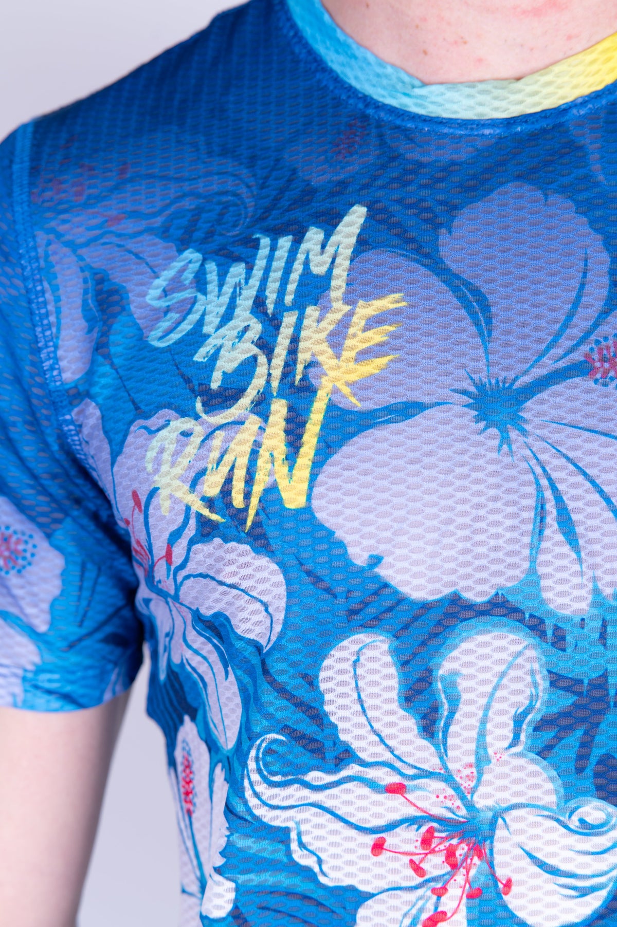 OTSO Herren Kurzarm-Funktionsshirt - Swim Bike Run Flower – Produktansicht 8