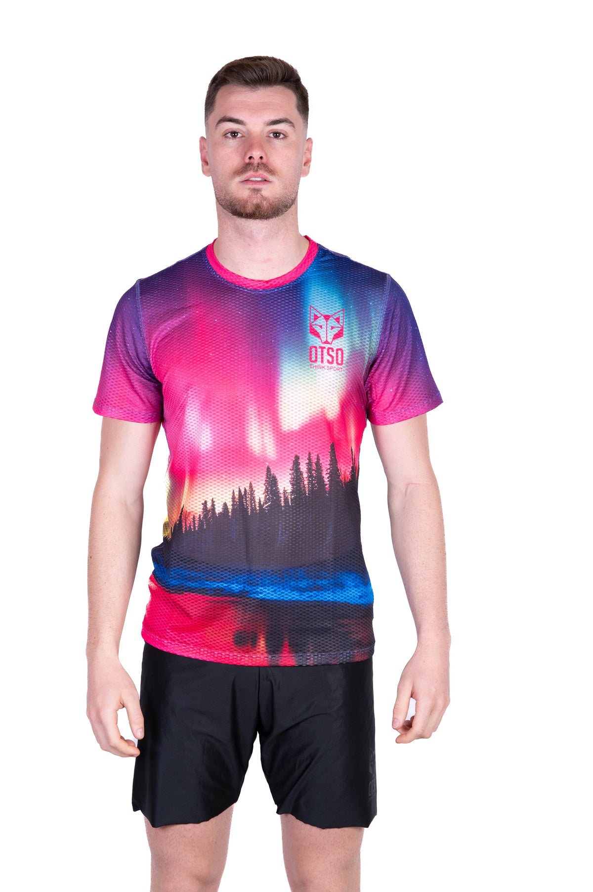 OTSO Herren Kurzarm-Funktionsshirt - Auroras boreales – Produktansicht 3