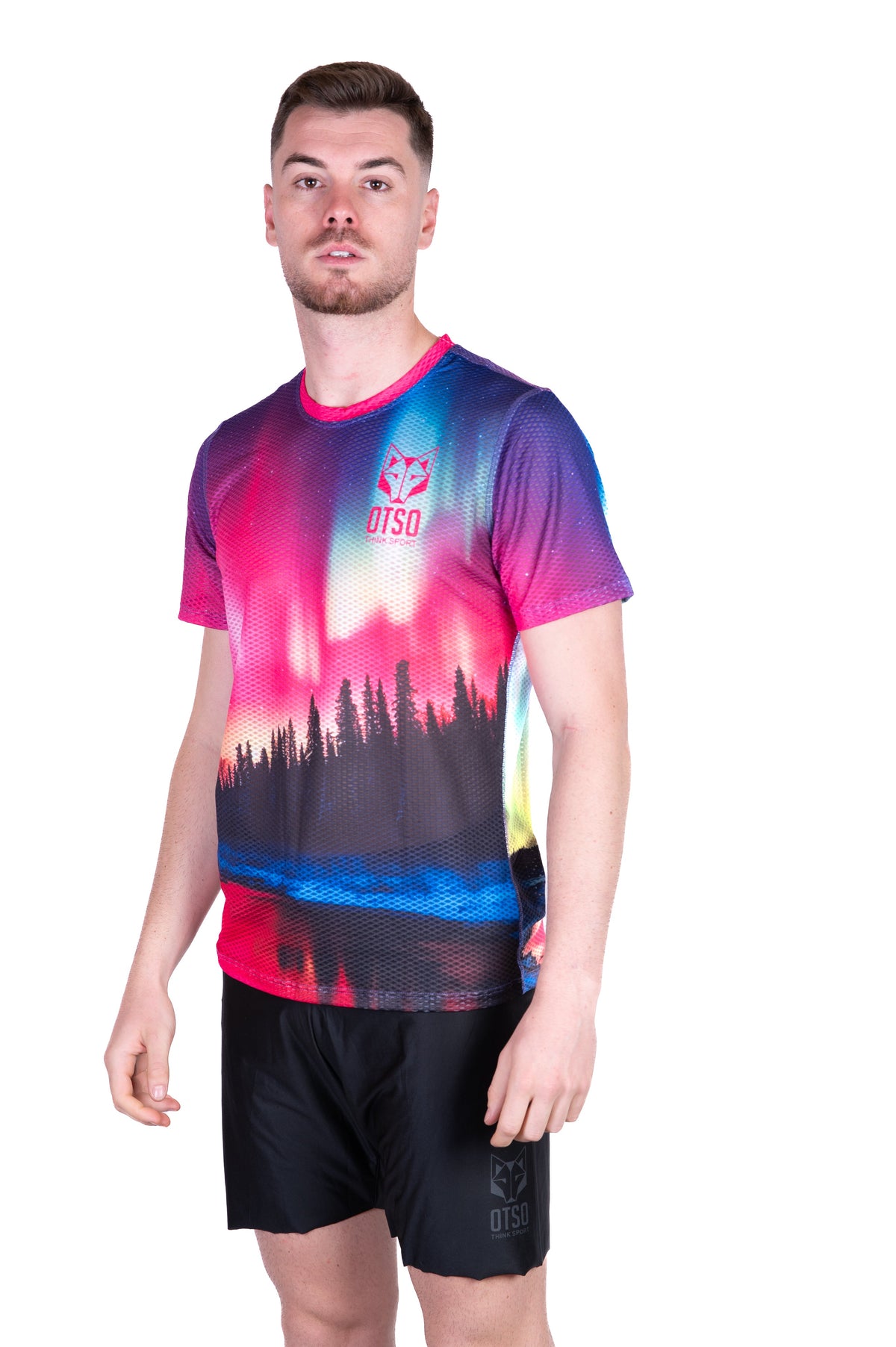 OTSO Herren Kurzarm-Funktionsshirt - Auroras boreales – Produktansicht 4