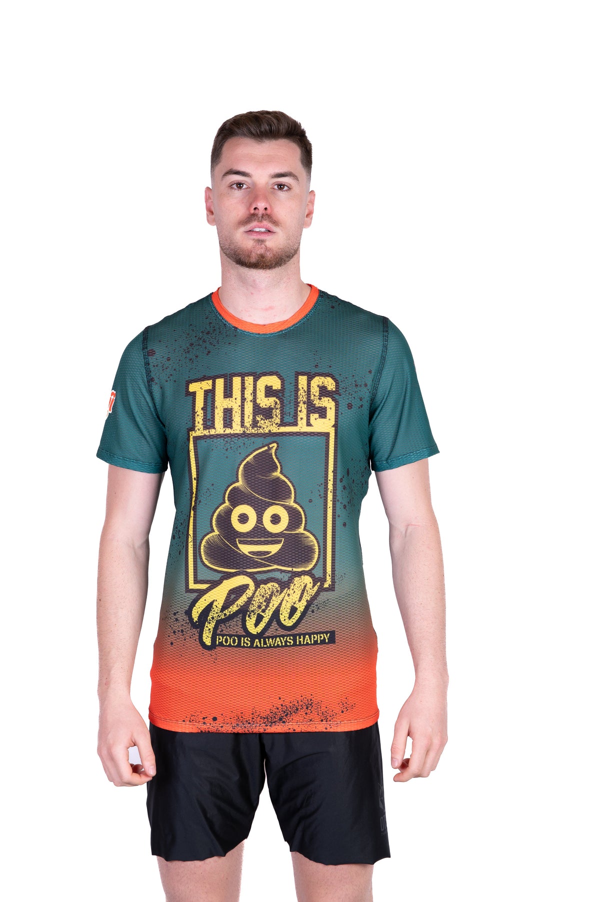 OTSO Herren Kurzarm-Funktionsshirt - Emoji Be like Poo – Produktansicht 3