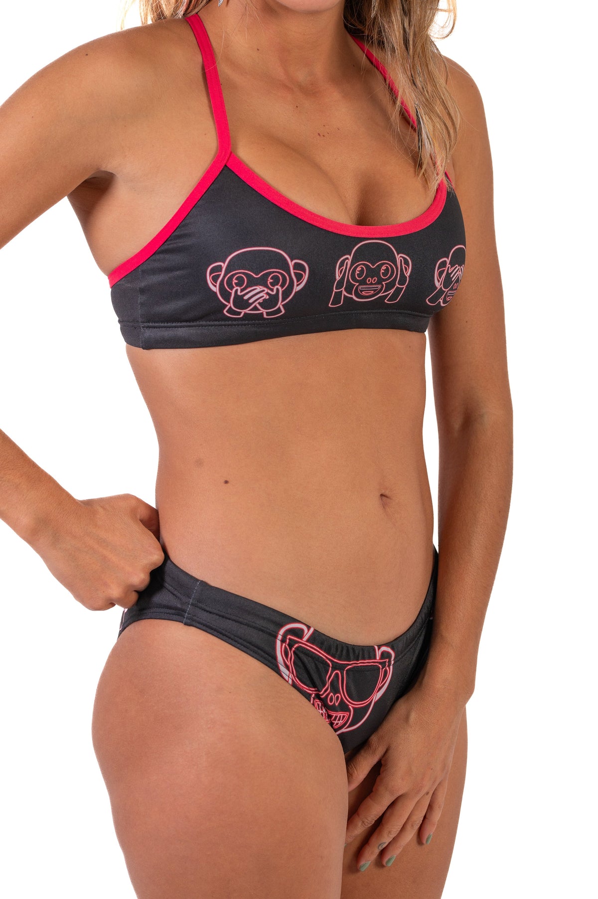 OTSO Sportbikini - Emoji Monkey Neon – Produktansicht 6