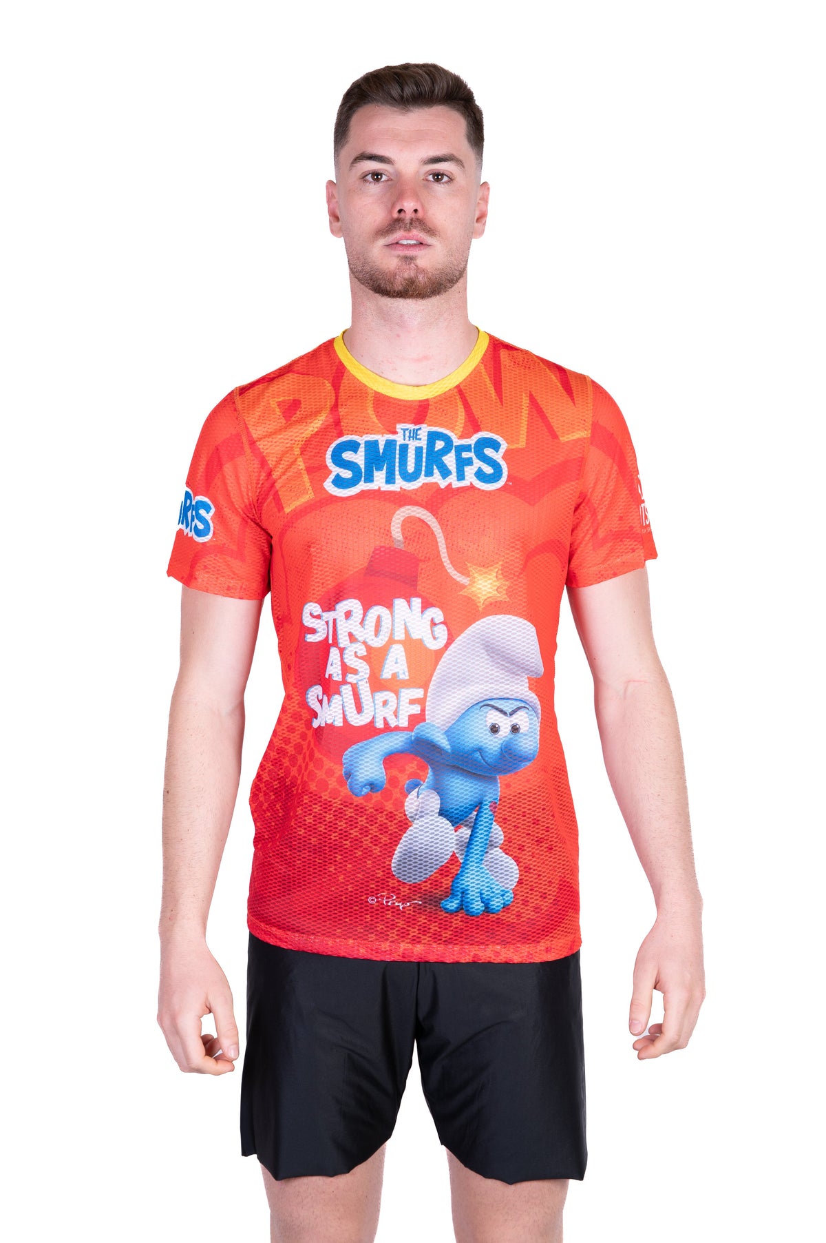 OTSO Herren Kurzarm-Funktionsshirt - Strong as a Smurf – Produktansicht 3