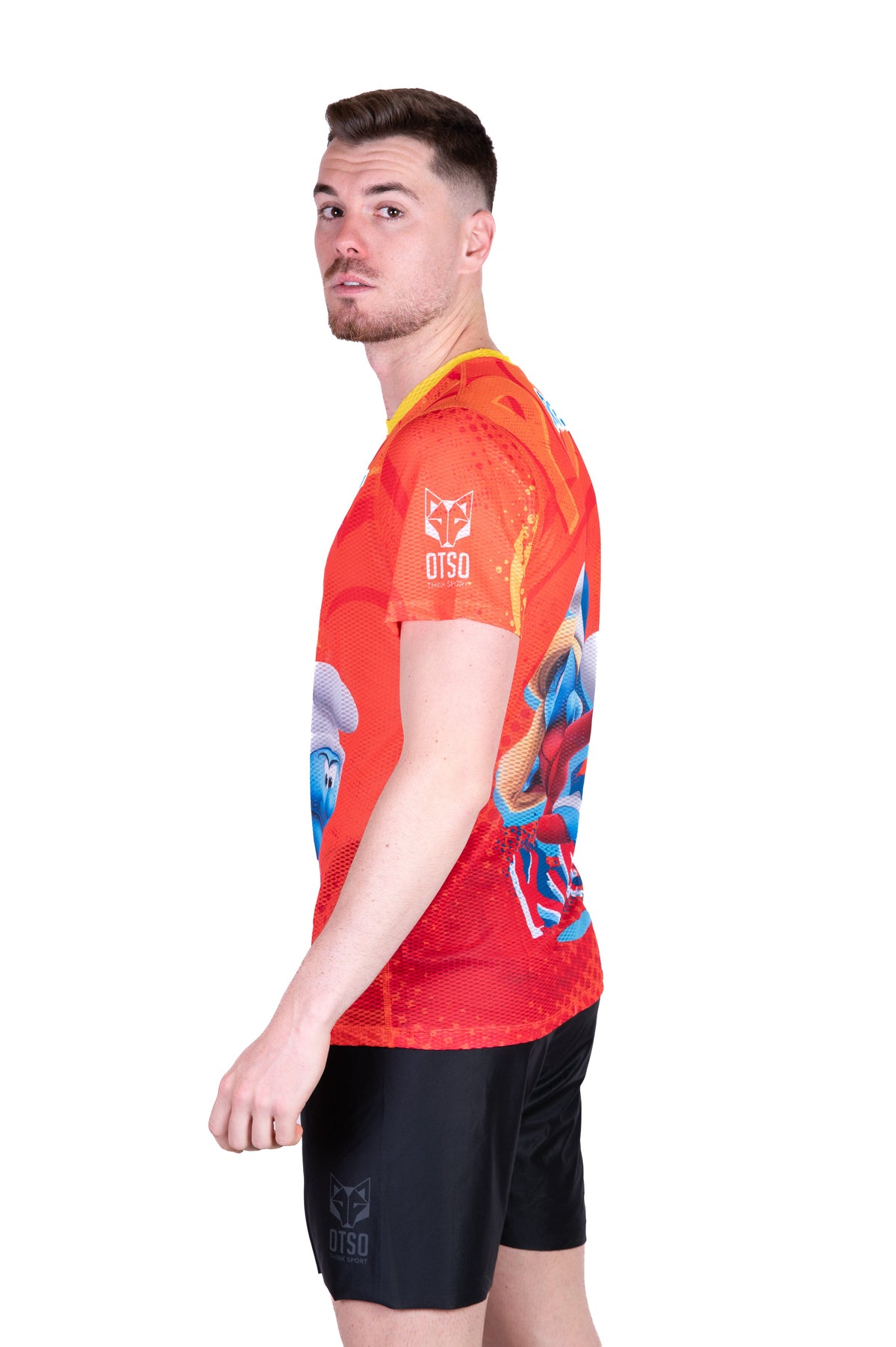 OTSO Herren Kurzarm-Funktionsshirt - Strong as a Smurf – Produktansicht 6