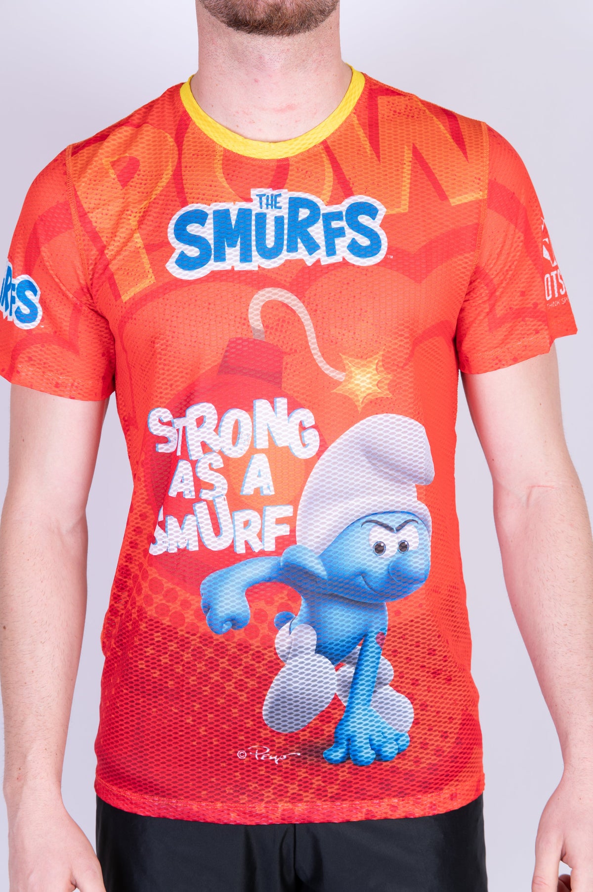 OTSO Herren Kurzarm-Funktionsshirt - Strong as a Smurf – Produktansicht 8