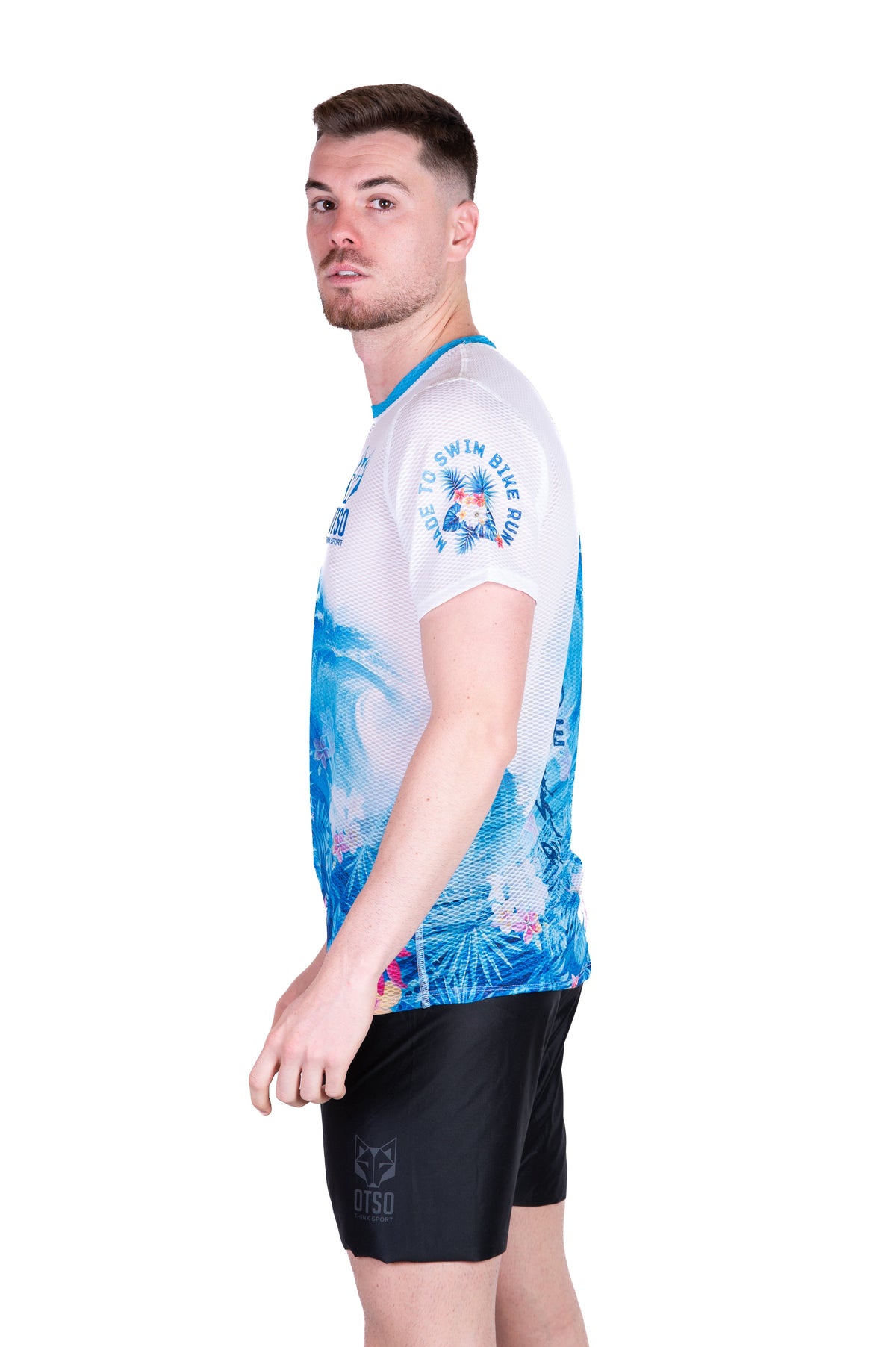 OTSO Herren Kurzarm-Funktionsshirt - Swim Bike Run Wave – Produktansicht 6