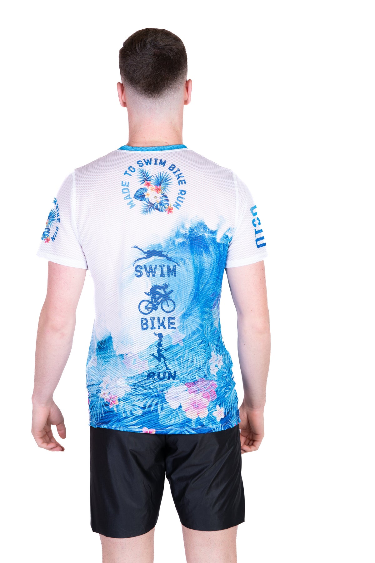 OTSO Herren Kurzarm-Funktionsshirt - Swim Bike Run Wave – Produktansicht 7