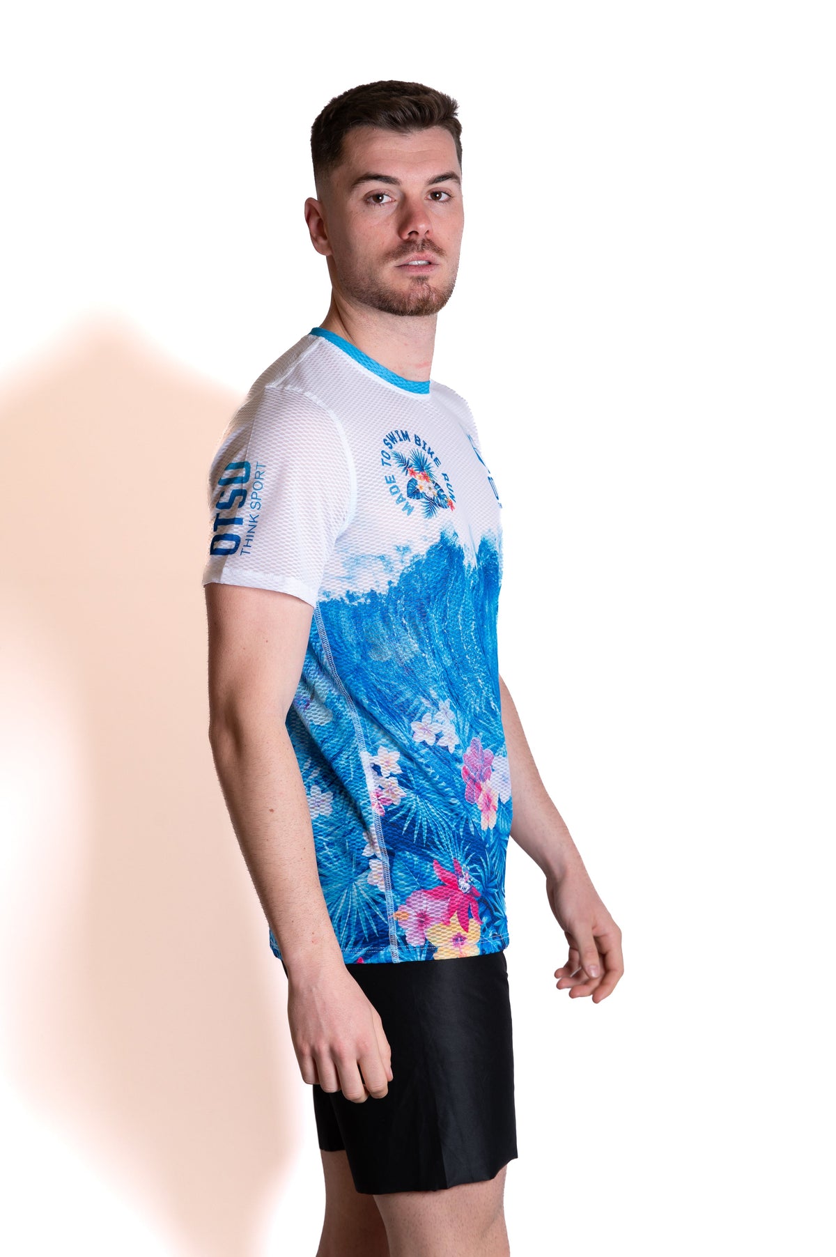 OTSO Herren Kurzarm-Funktionsshirt - Swim Bike Run Wave – Produktansicht 5