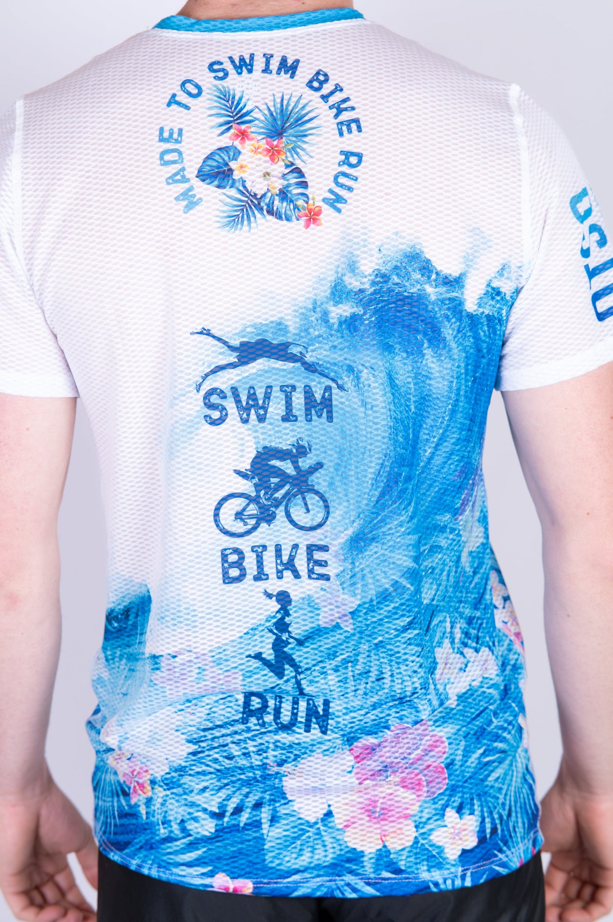 OTSO Herren Kurzarm-Funktionsshirt - Swim Bike Run Wave – Produktansicht 9