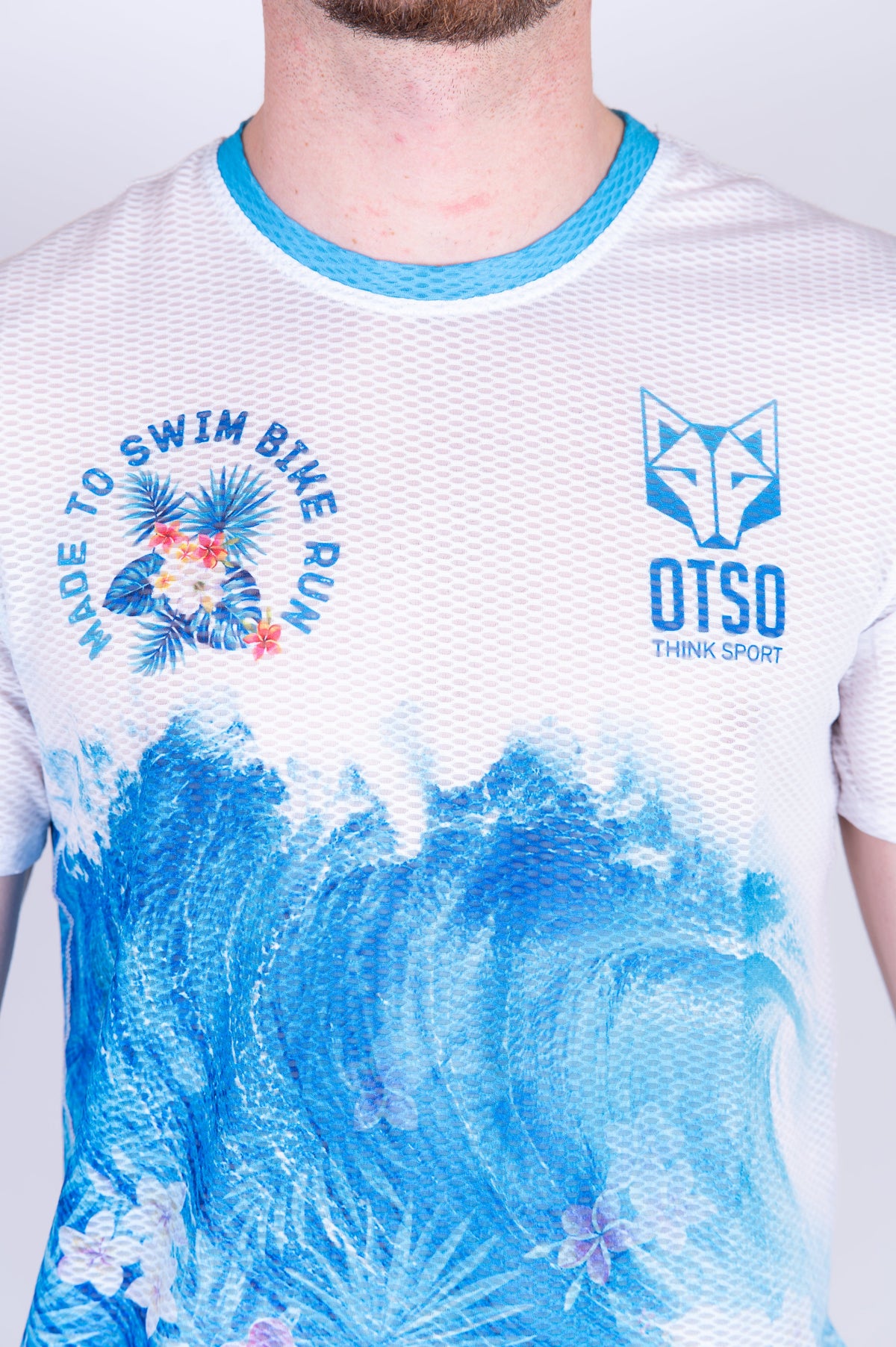 OTSO Herren Kurzarm-Funktionsshirt - Swim Bike Run Wave – Produktansicht 10