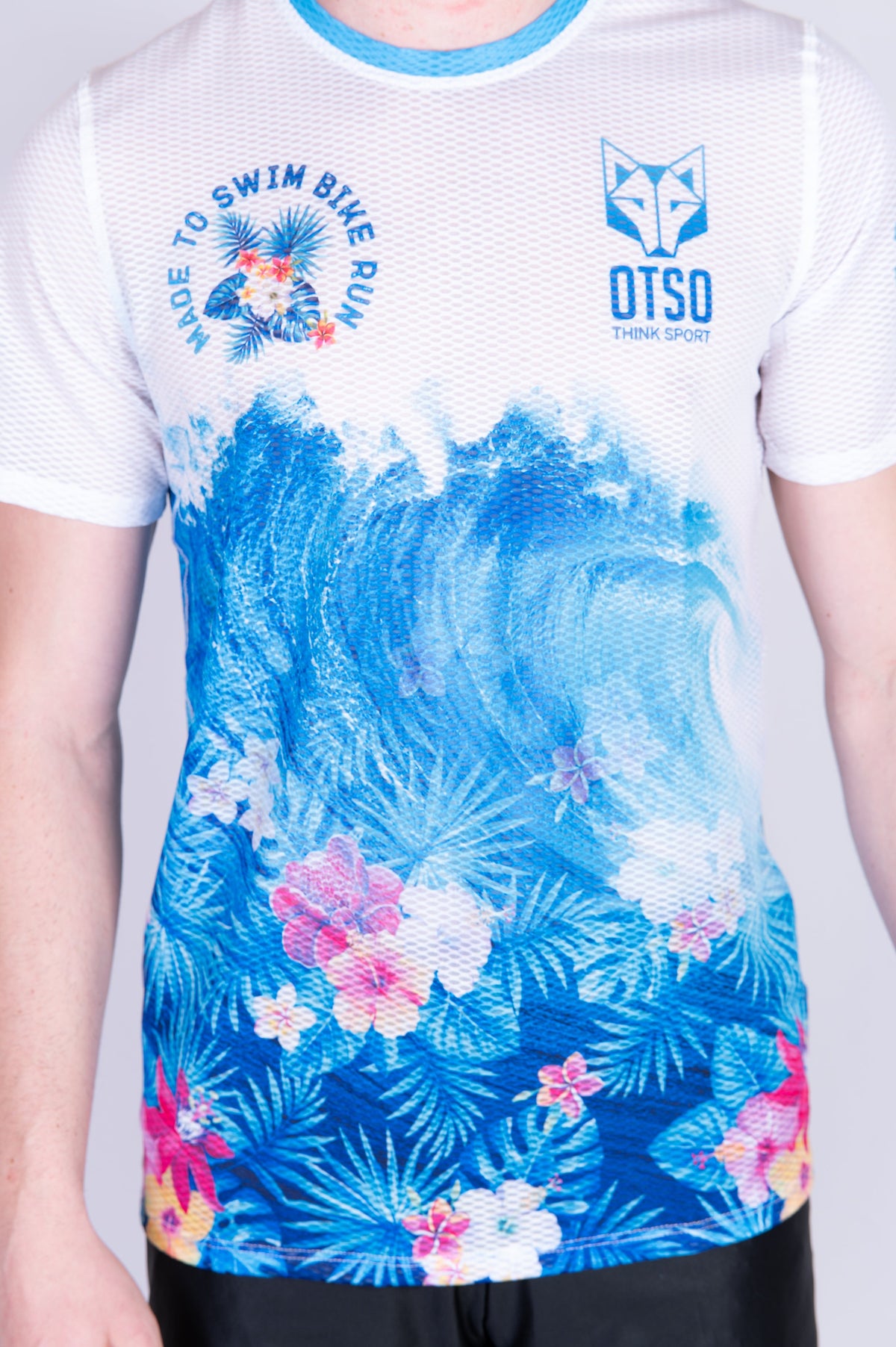OTSO Herren Kurzarm-Funktionsshirt - Swim Bike Run Wave – Produktansicht 8