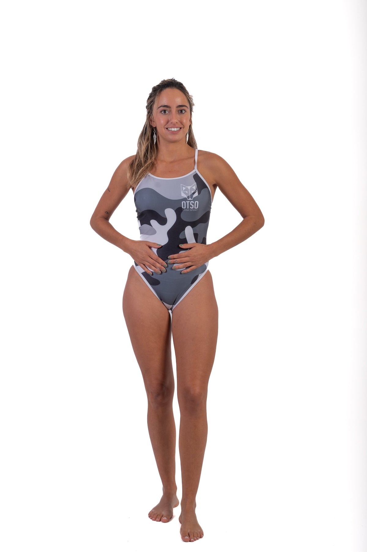 OTSO Damen Badeanzug - Camo Grey – Produktansicht 5