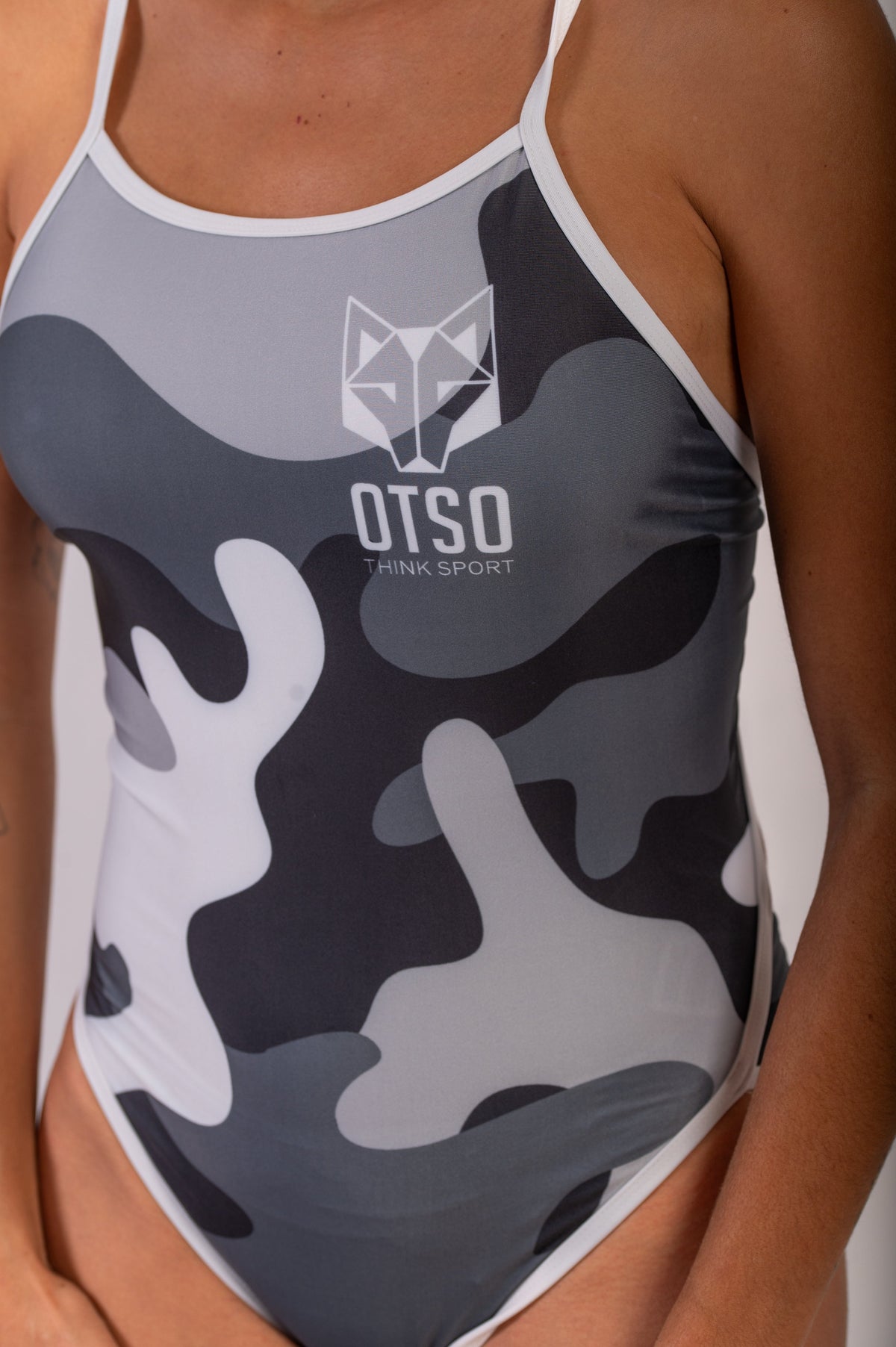 OTSO Damen Badeanzug - Camo Grey – Produktansicht 9