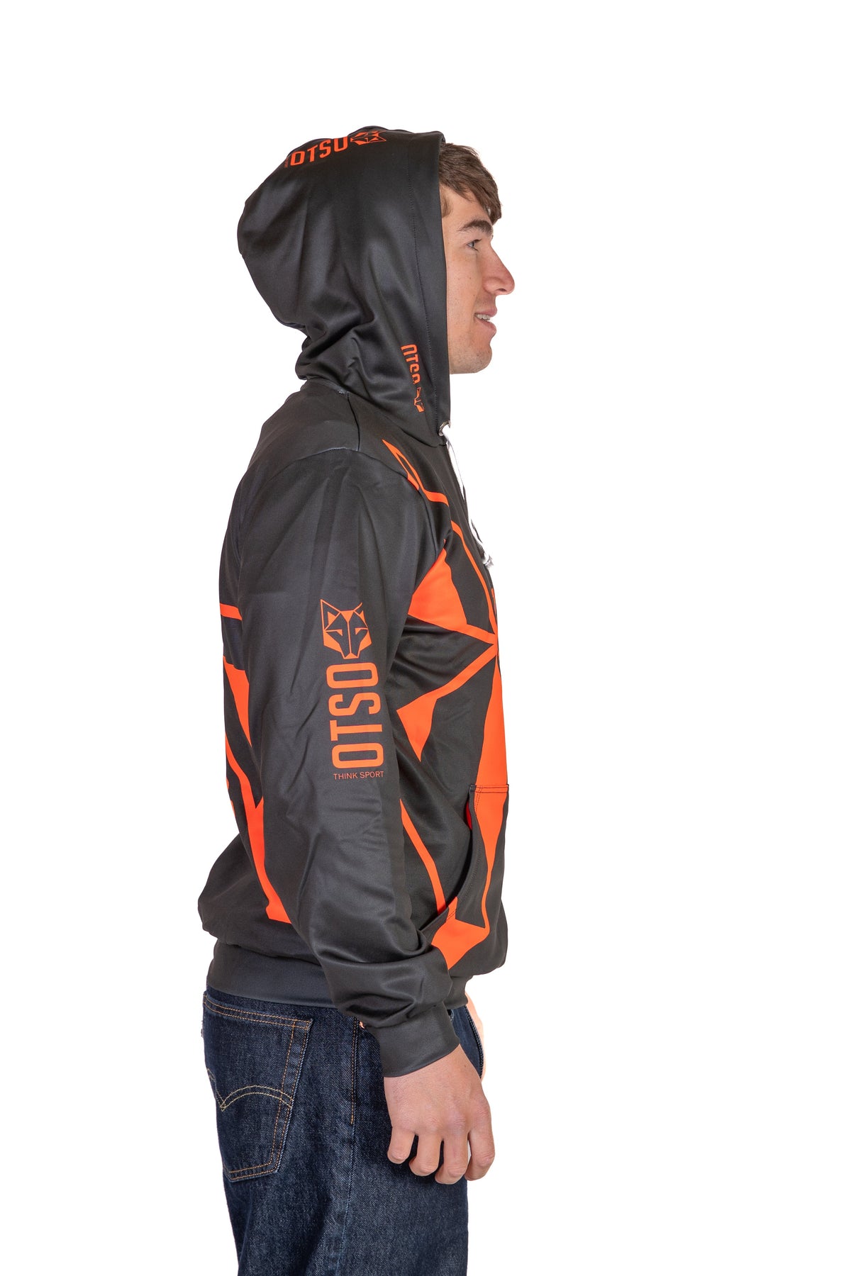 OTSO Hoodie - Black & Fluo Orange Otso – Produktansicht 7