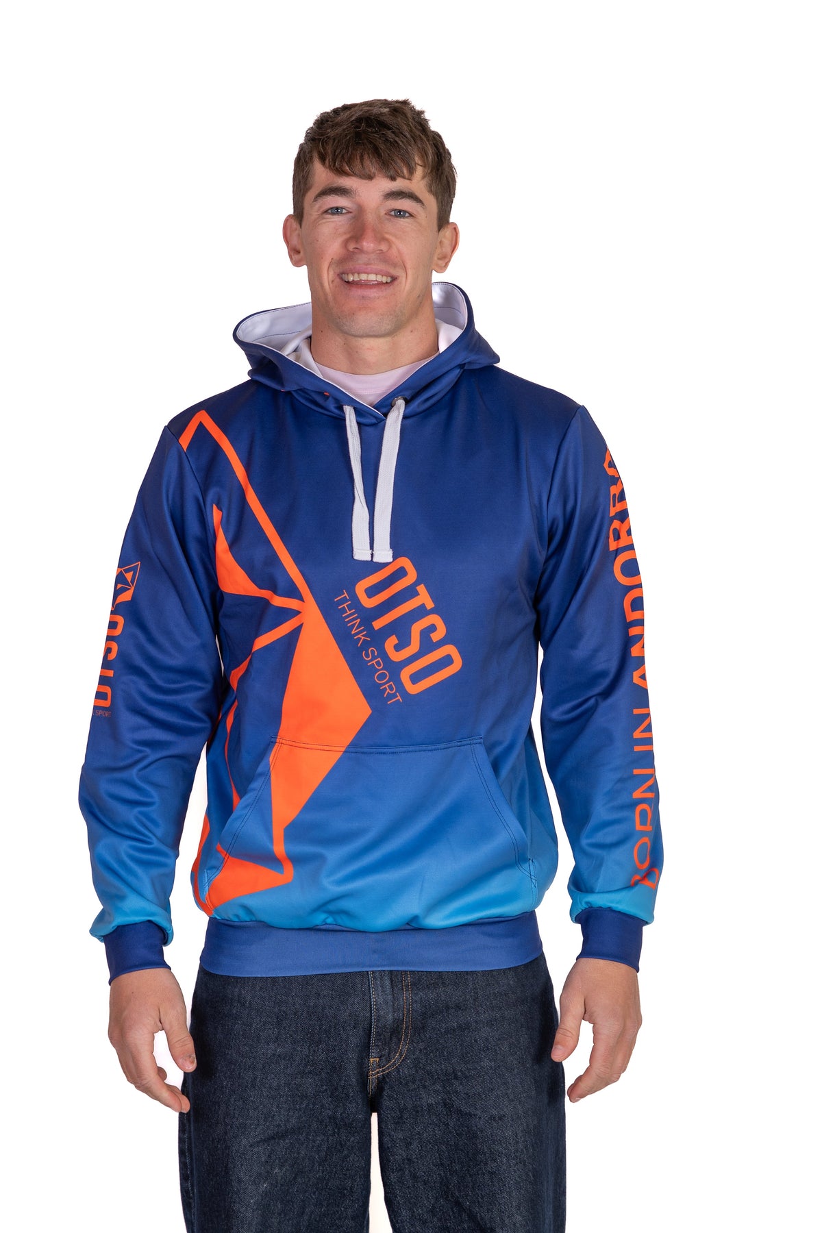OTSO Hoodie - Navy Blue & Fluo Orange Otso – Produktansicht 4