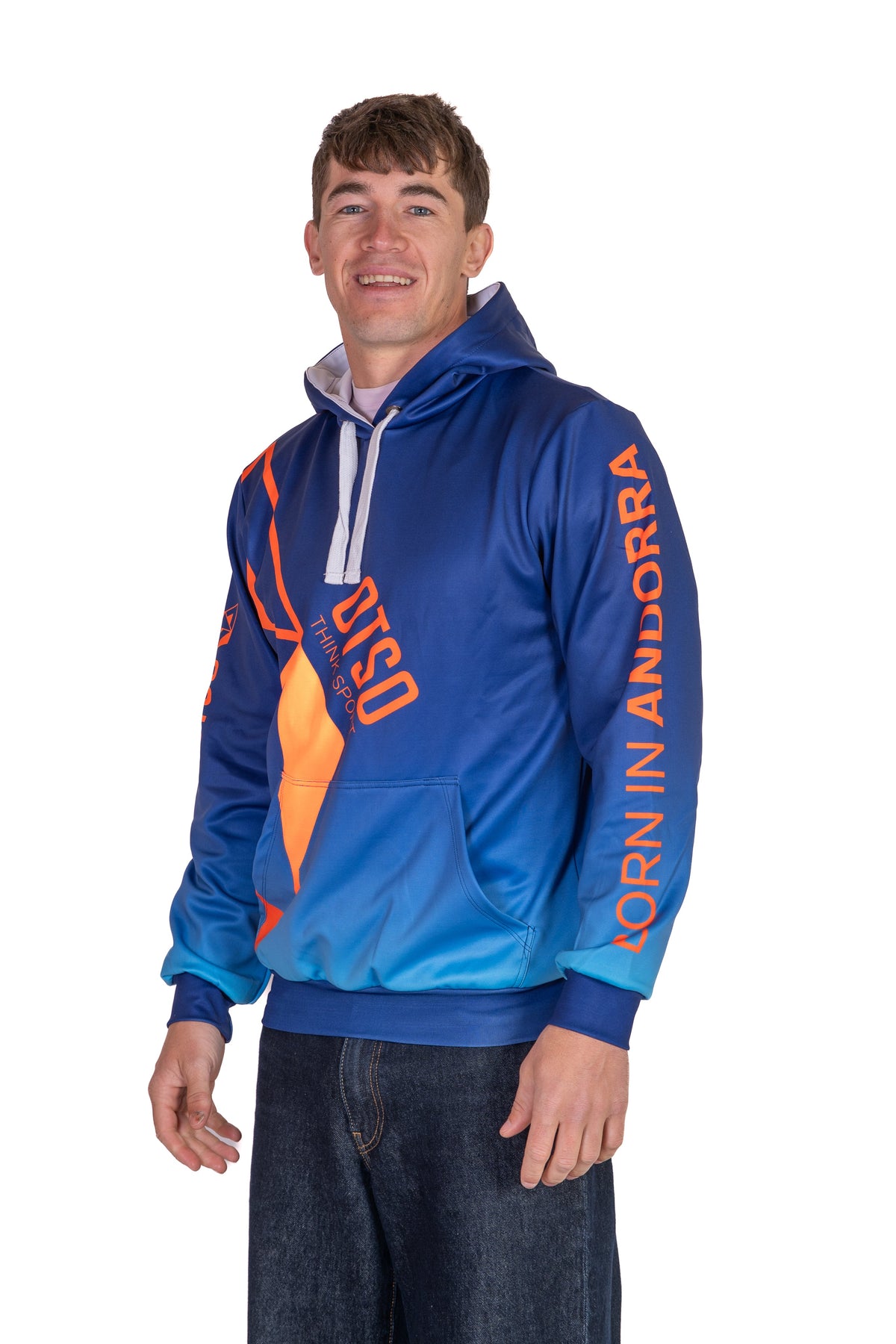 OTSO Hoodie - Navy Blue & Fluo Orange Otso – Produktansicht 5