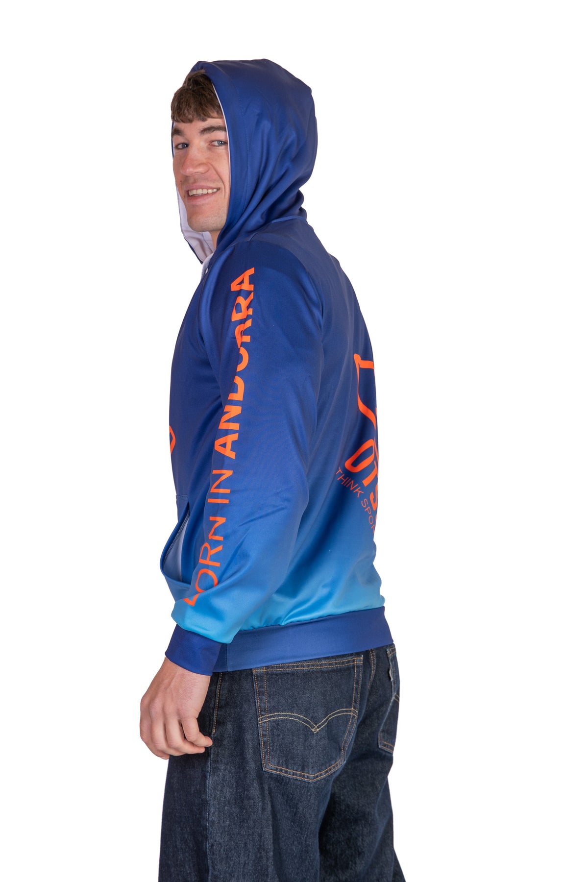 OTSO Hoodie - Navy Blue & Fluo Orange Otso – Produktansicht 7