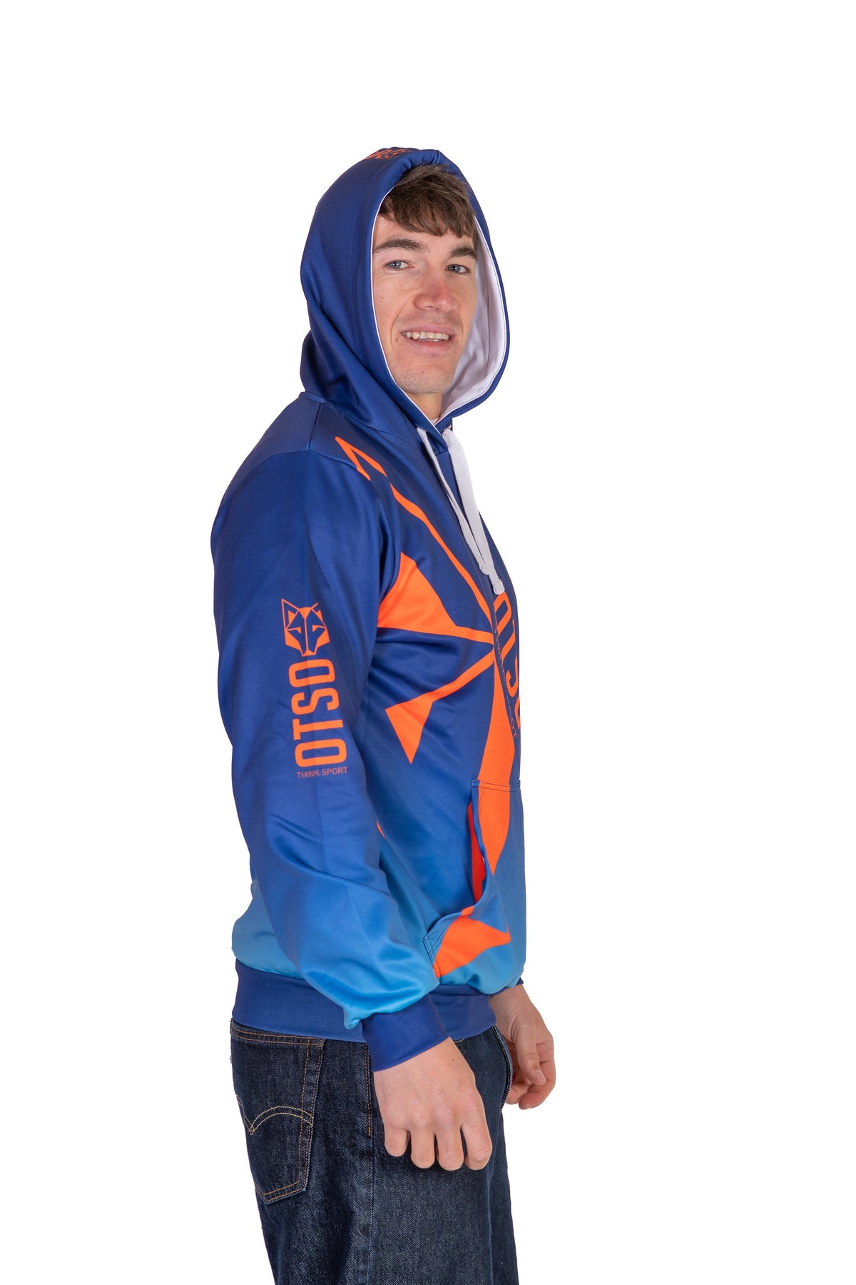 OTSO Hoodie - Navy Blue & Fluo Orange Otso – Produktansicht 6