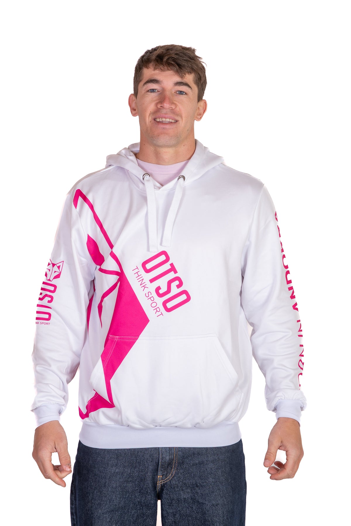 OTSO Hoodie - White & Fluo Pink Otso – Produktansicht 4