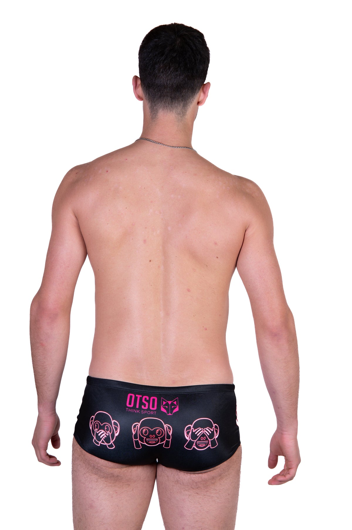 OTSO Herren Badehose Trunk - Emoji Monkey Neon – Produktansicht 8
