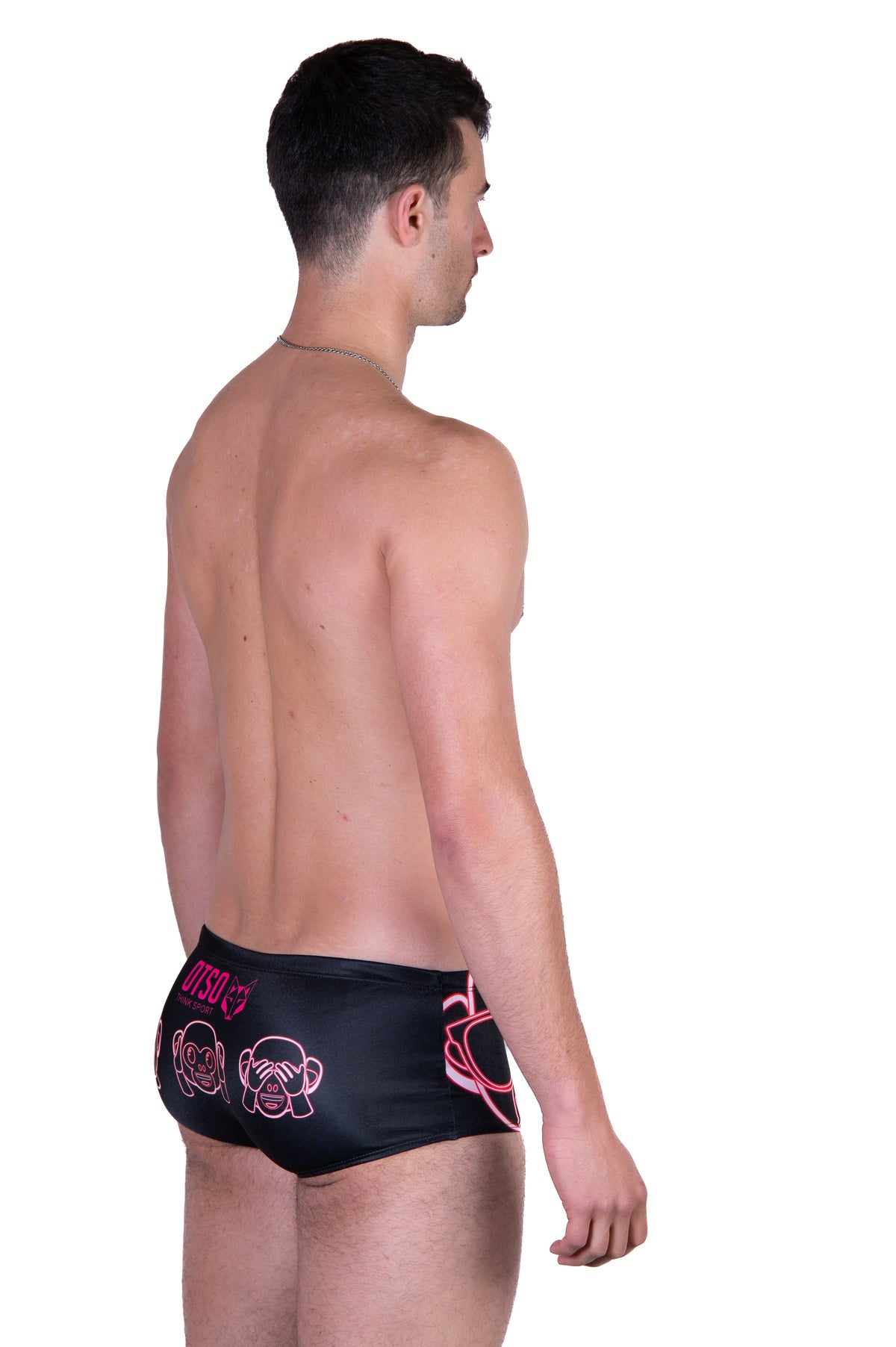 OTSO Herren Badehose Trunk - Emoji Monkey Neon – Produktansicht 6