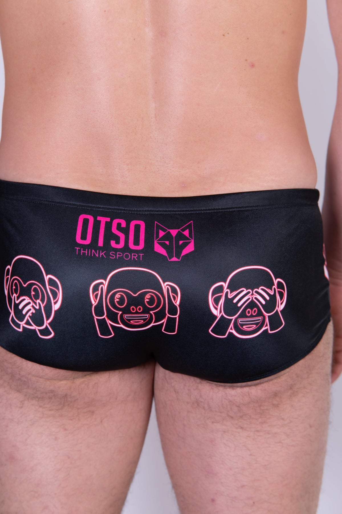 OTSO Herren Badehose Trunk - Emoji Monkey Neon – Produktansicht 10