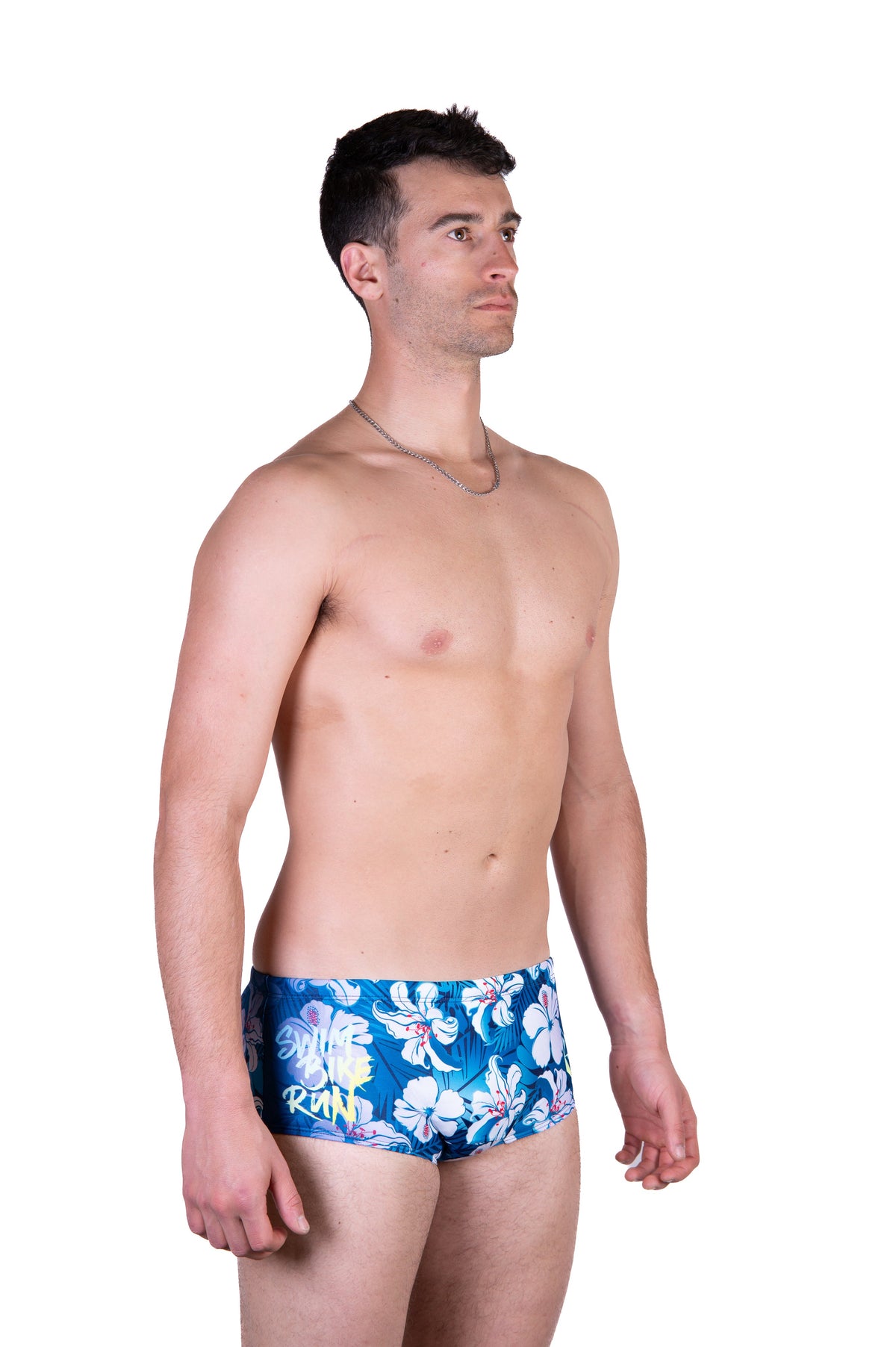 OTSO Herren Badehose Trunk - Swim Bike Run Flower – Produktansicht 5