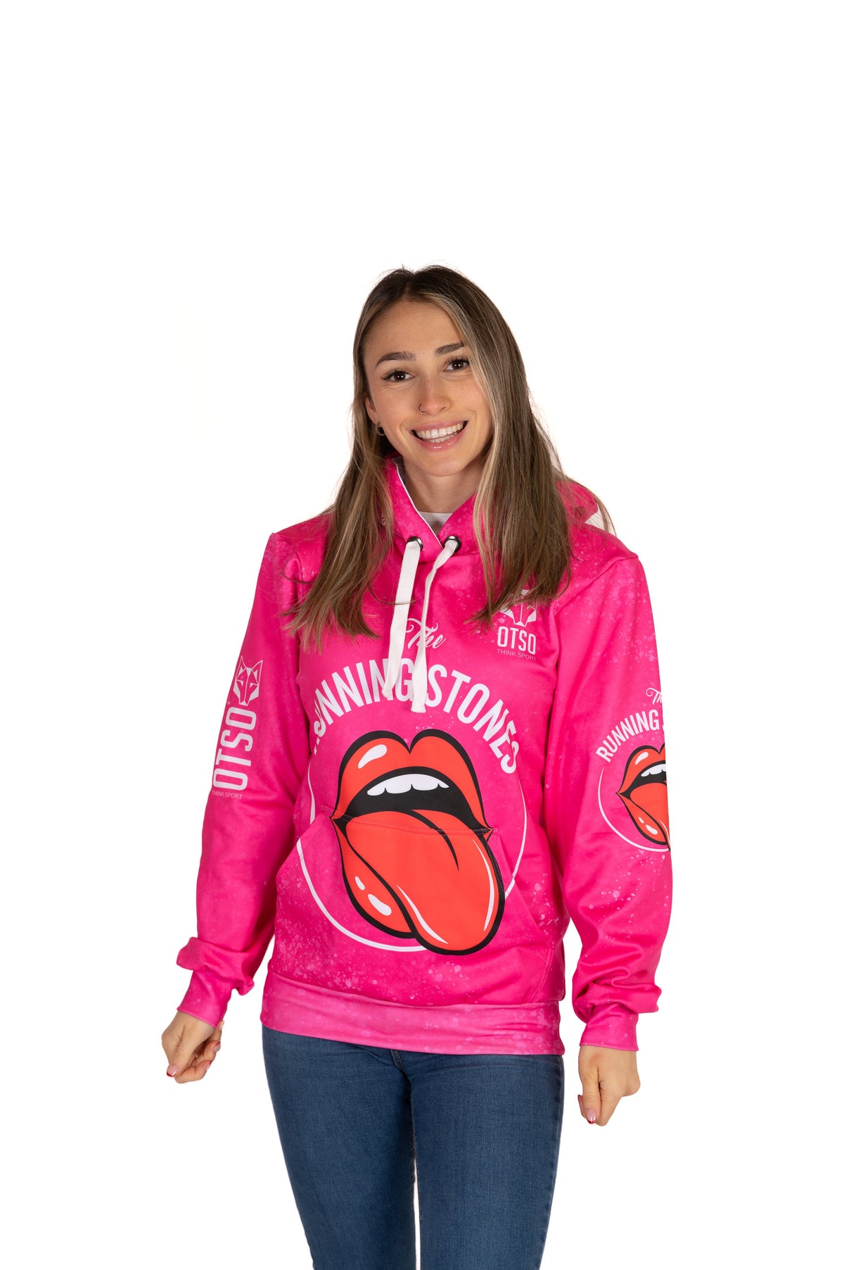 OTSO Hoodie - Running Stones Pink – Produktansicht 4