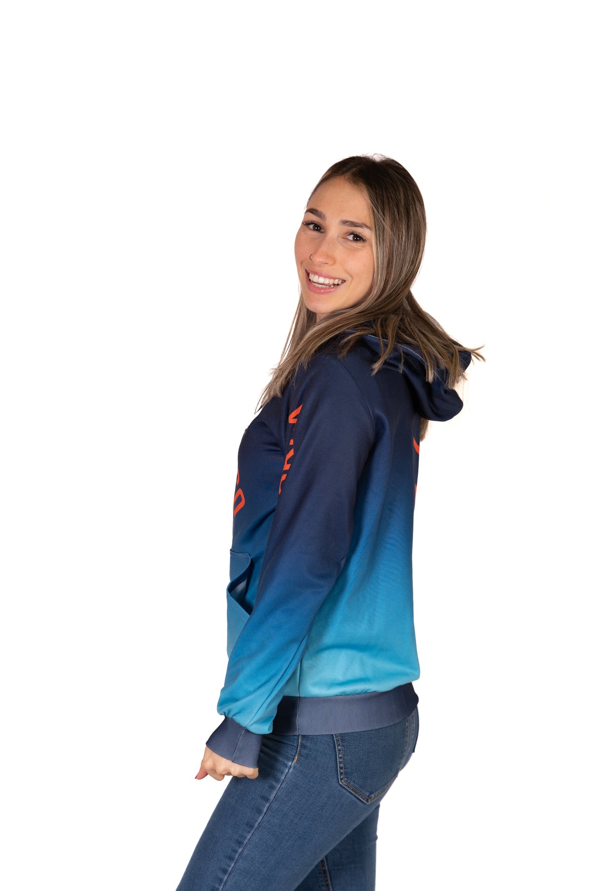 OTSO Hoodie - Navy Blue & Fluo Orange Otso – Produktansicht 16