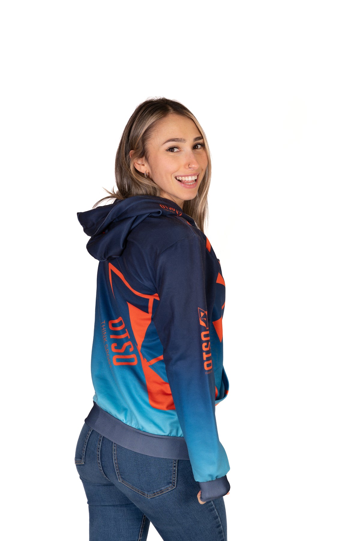 OTSO Hoodie - Navy Blue & Fluo Orange Otso – Produktansicht 15