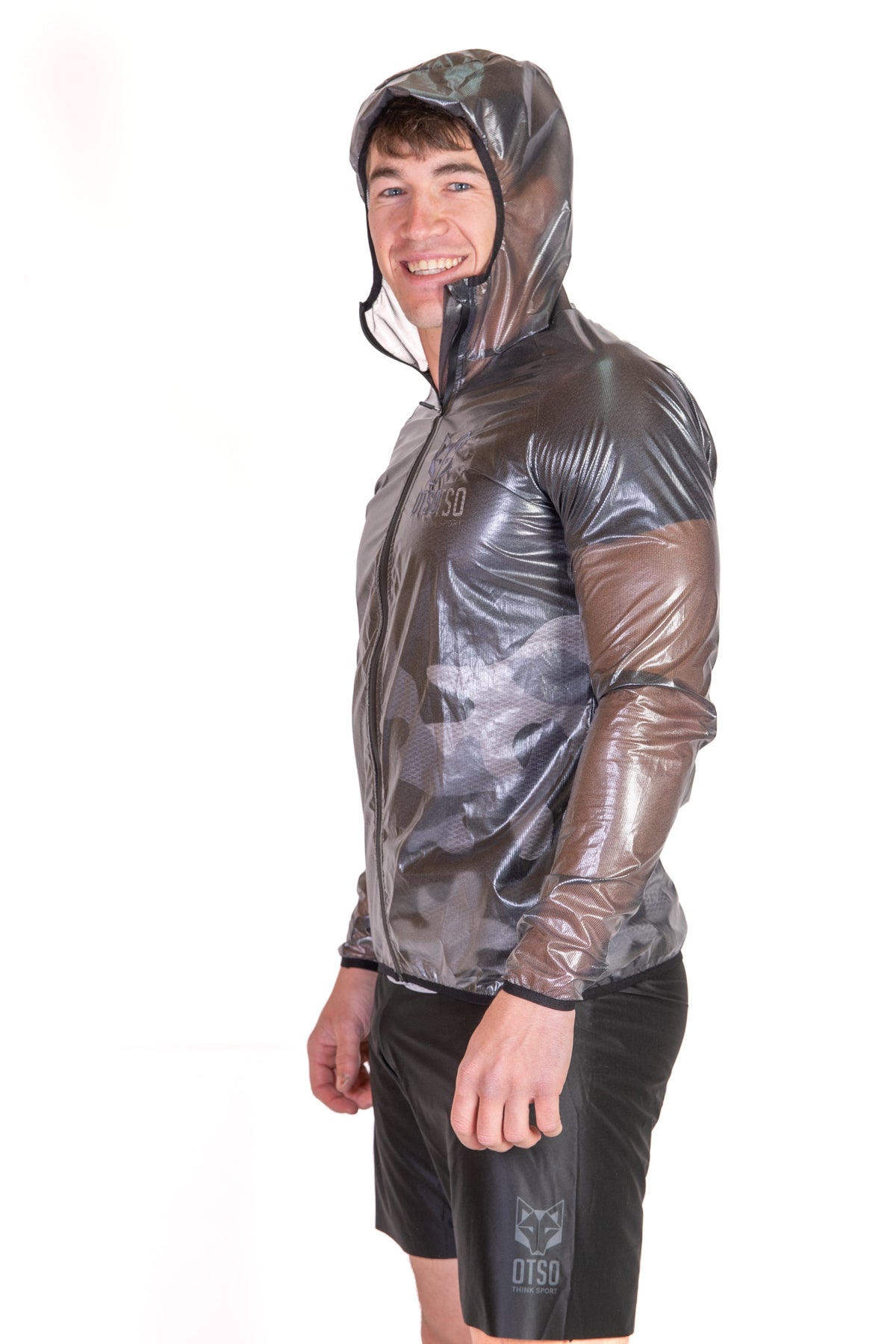 OTSO Wasserdichte Laufjacke - Full Black – Produktansicht 6